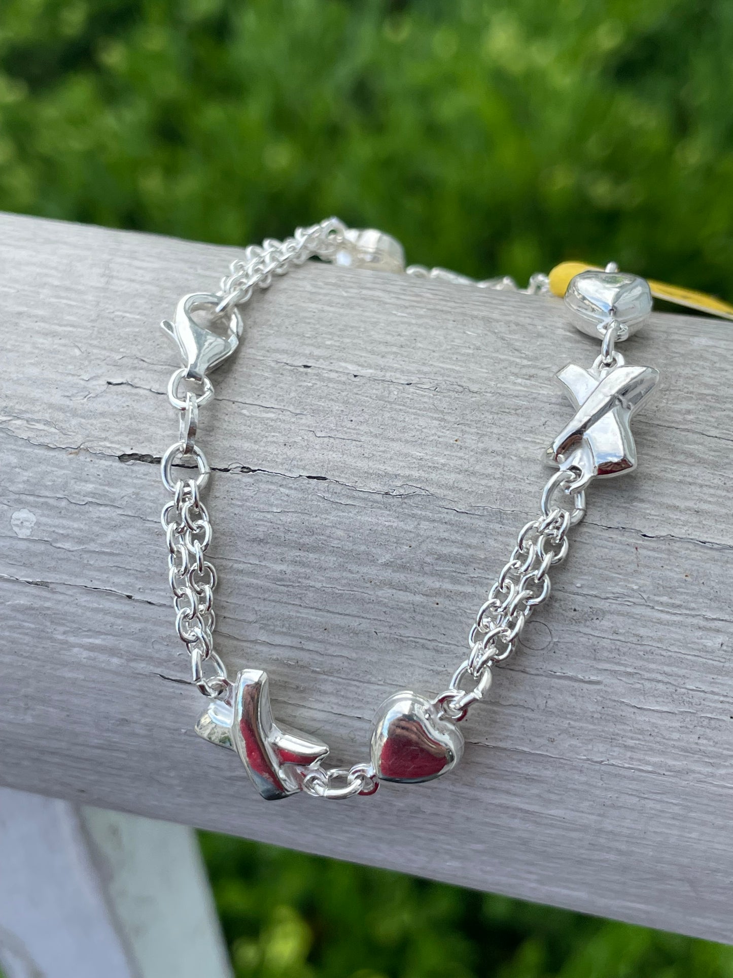 925 Sterling Silver Modern Hugs & Kisses Bracelet