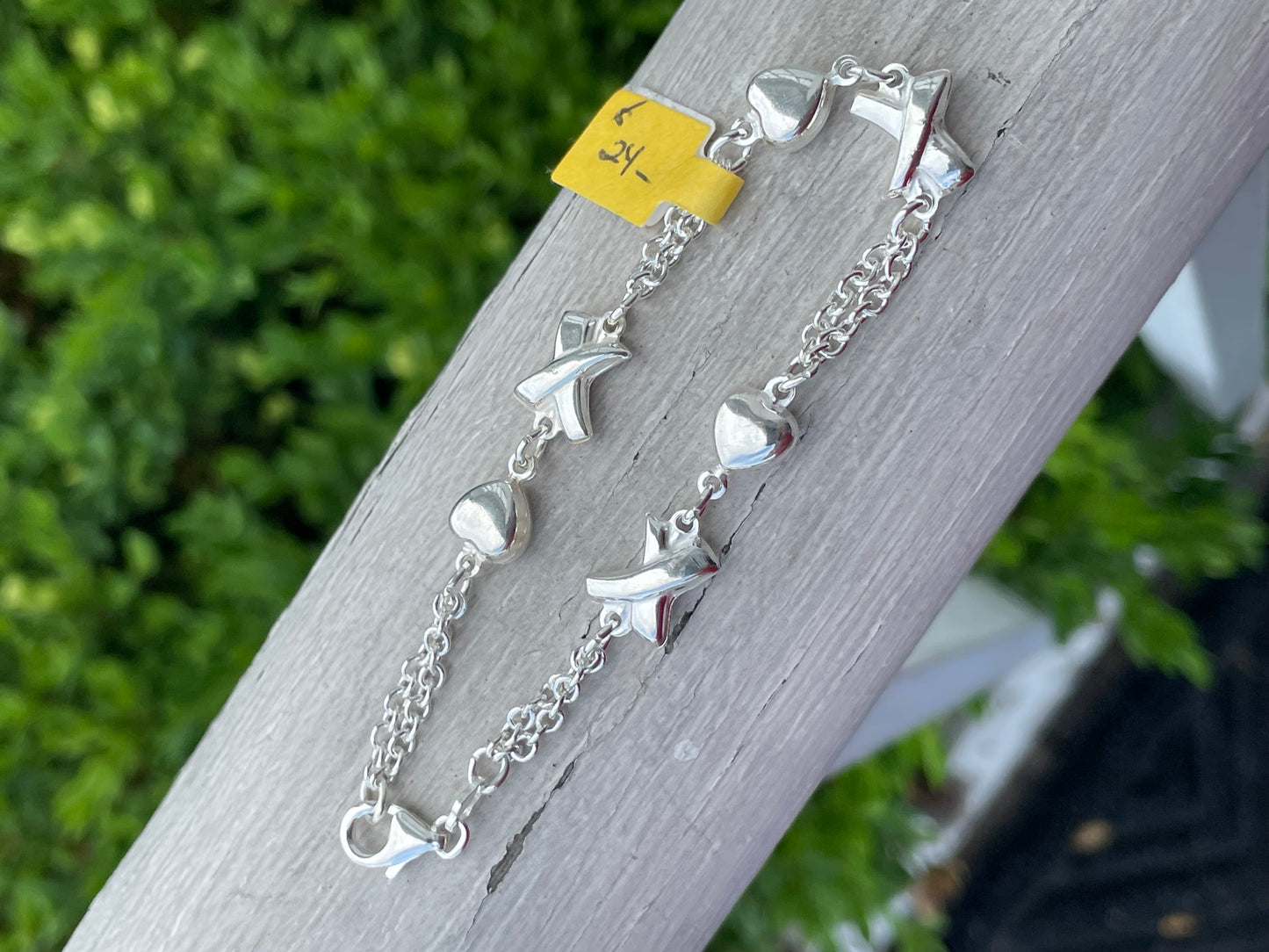 925 Sterling Silver Modern Hugs & Kisses Bracelet