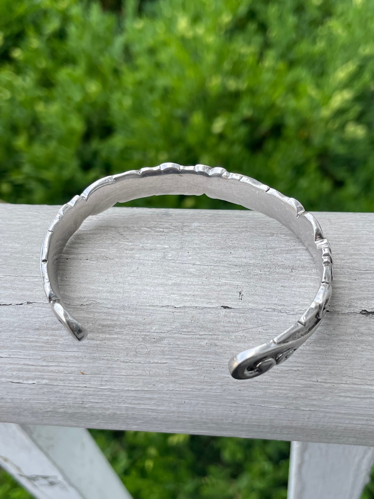 Designer NA Hoku 925 Sterling Silver Flower Cuff Bracelet