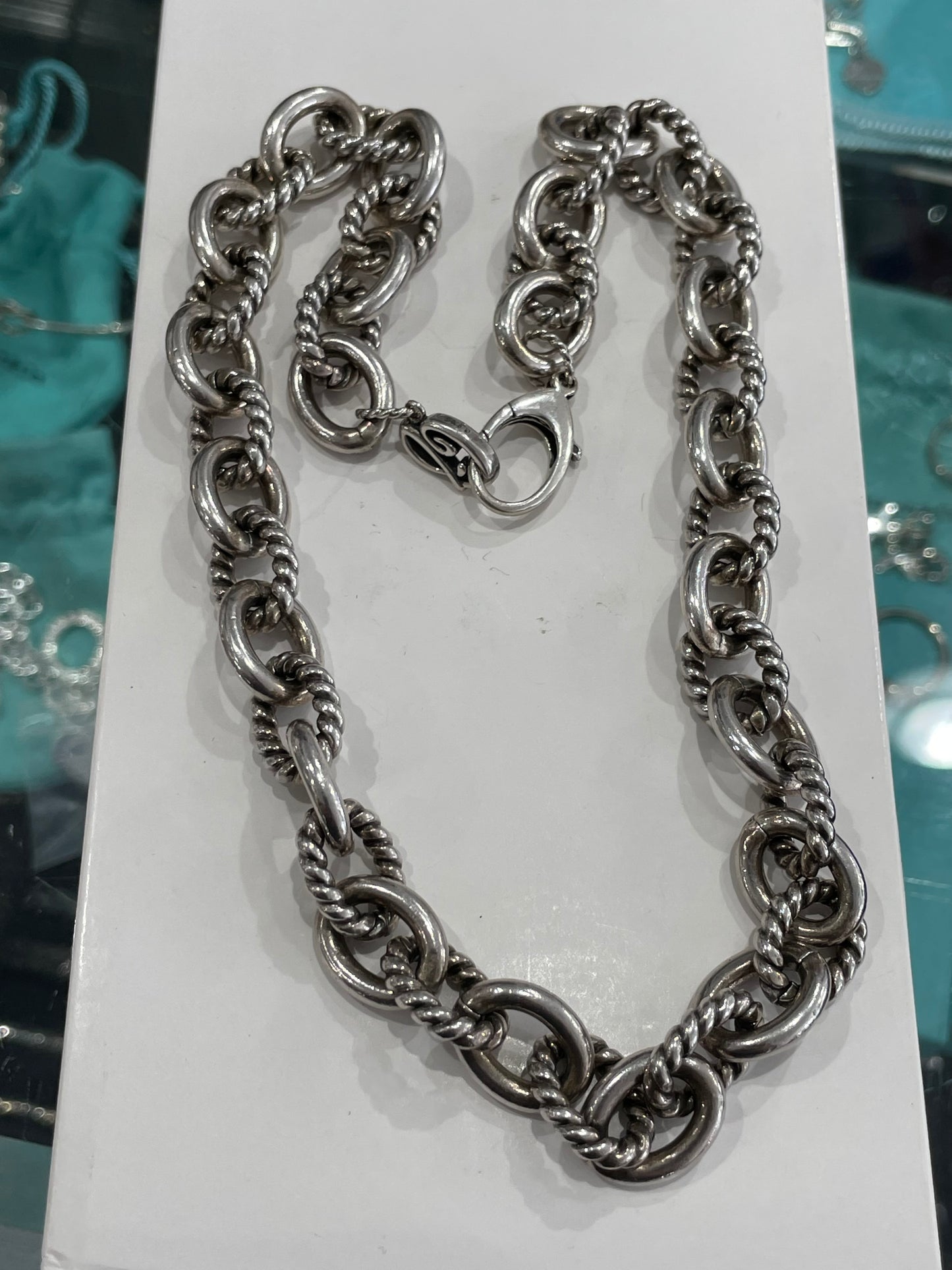 Designer Carolyn Pollack Large Cable Link Necklace 18"