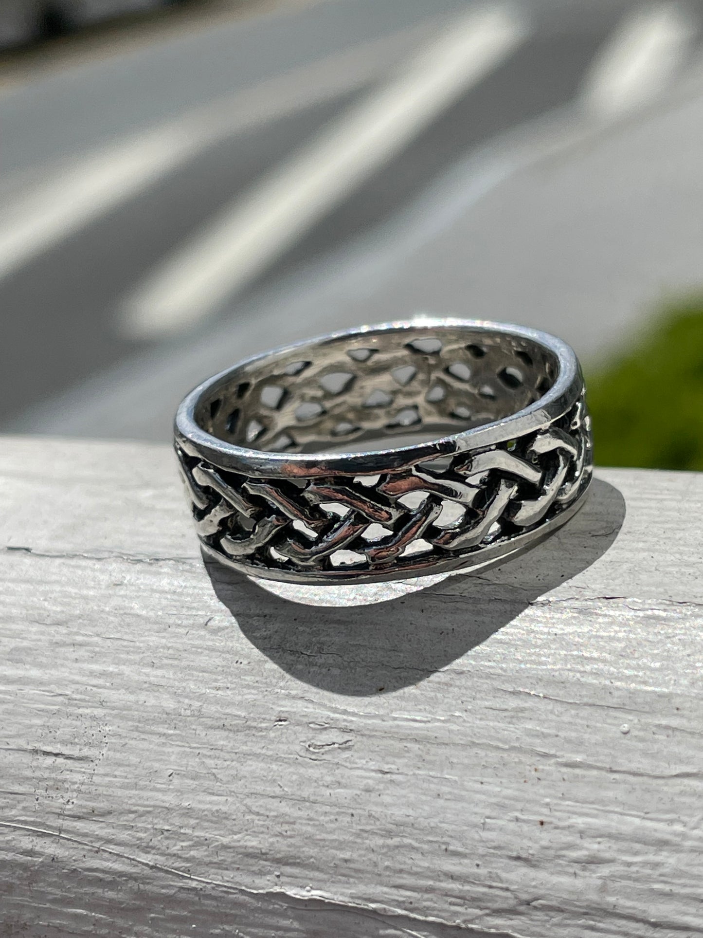 925 Sterling Silver Openwork Celtic Knot Band Ring