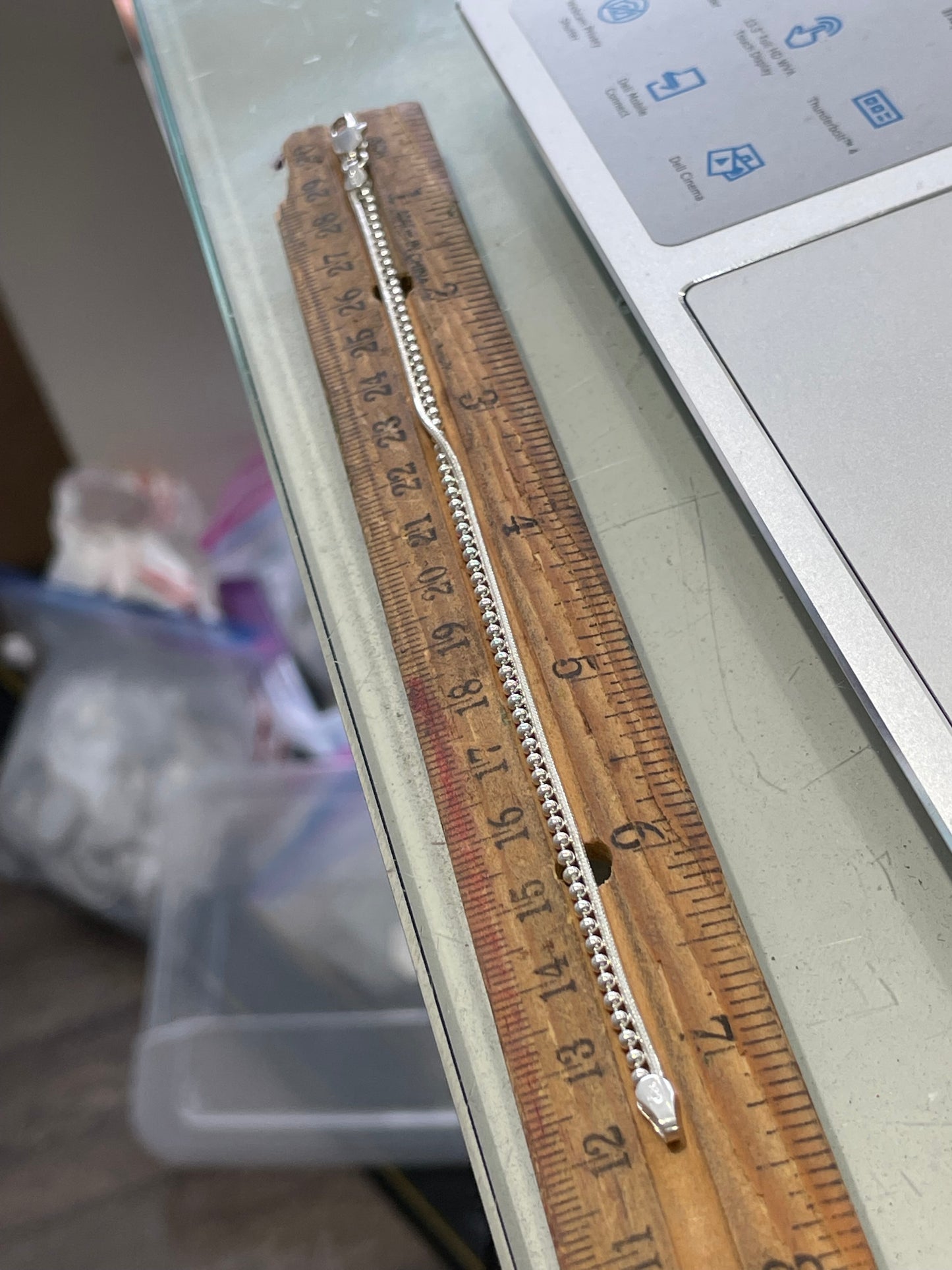 925 Sterling Silver Double tier beaded snake chain stack bracelet