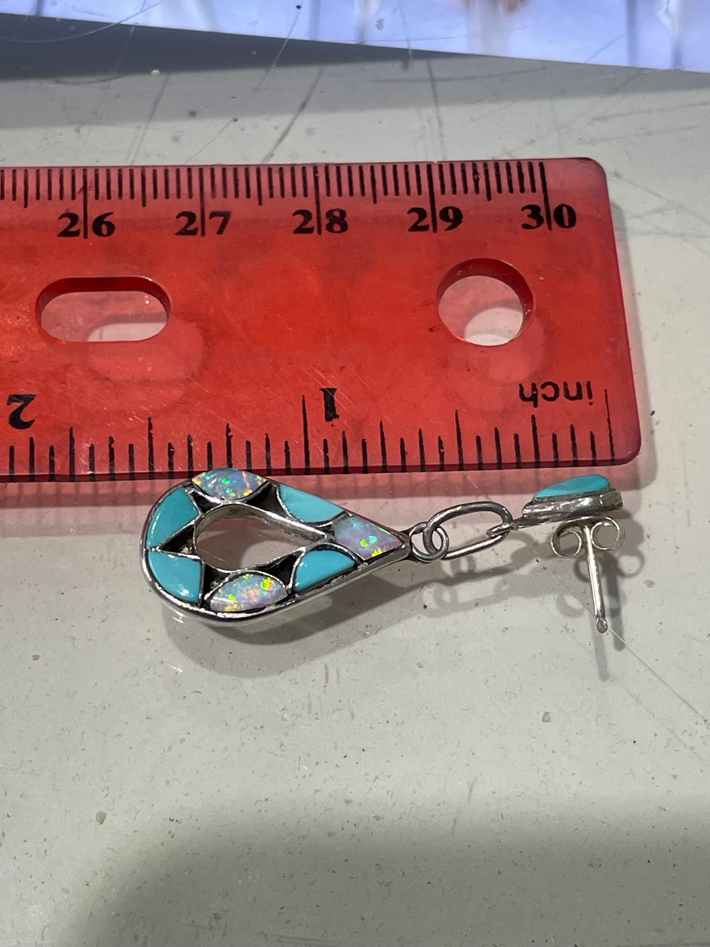 Designer EJB Zuni Handmade Native American 925 Sterling Silver Drop Earrings
