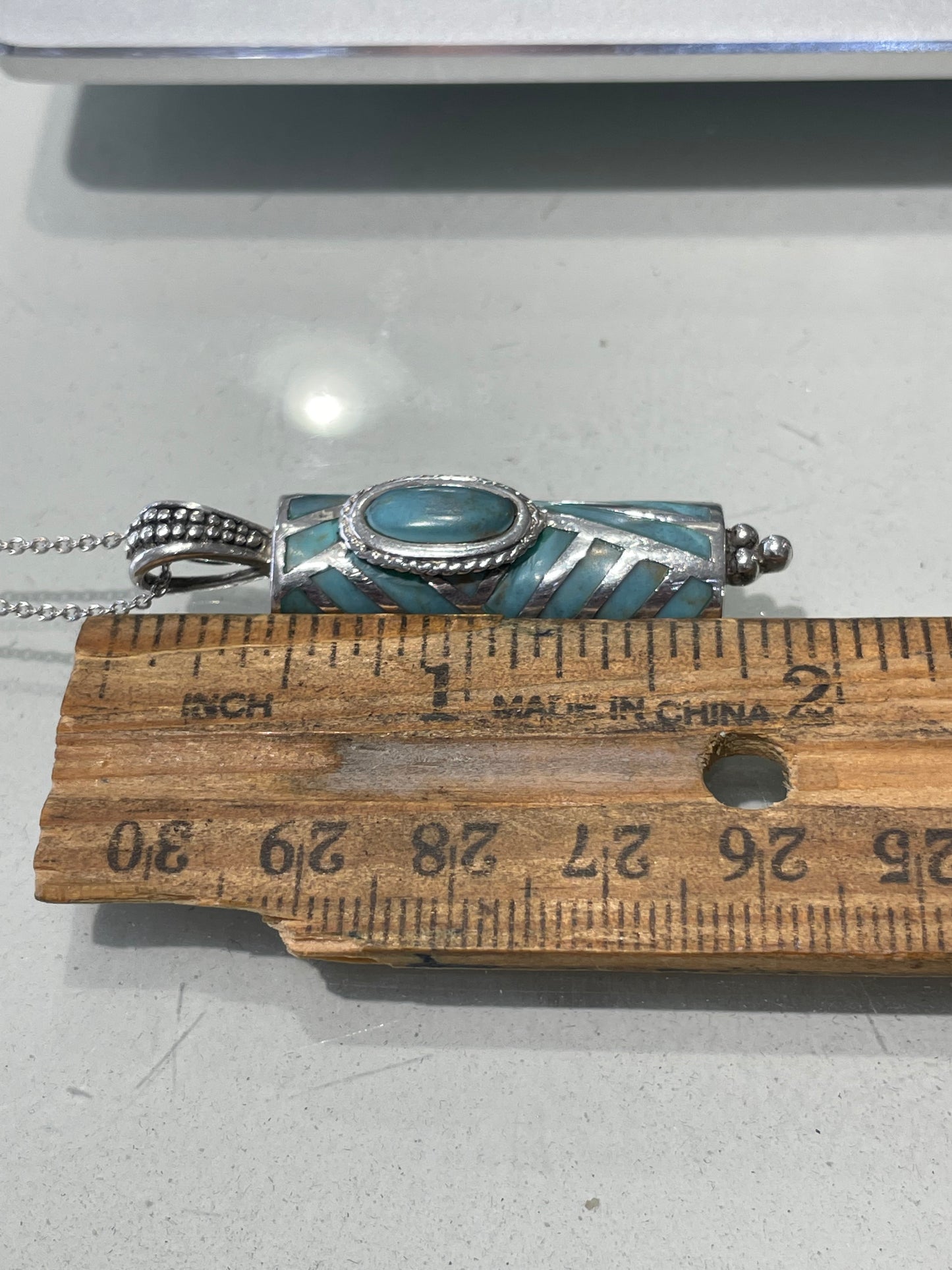 925 Sterling Silver Turquoise Totem Necklace