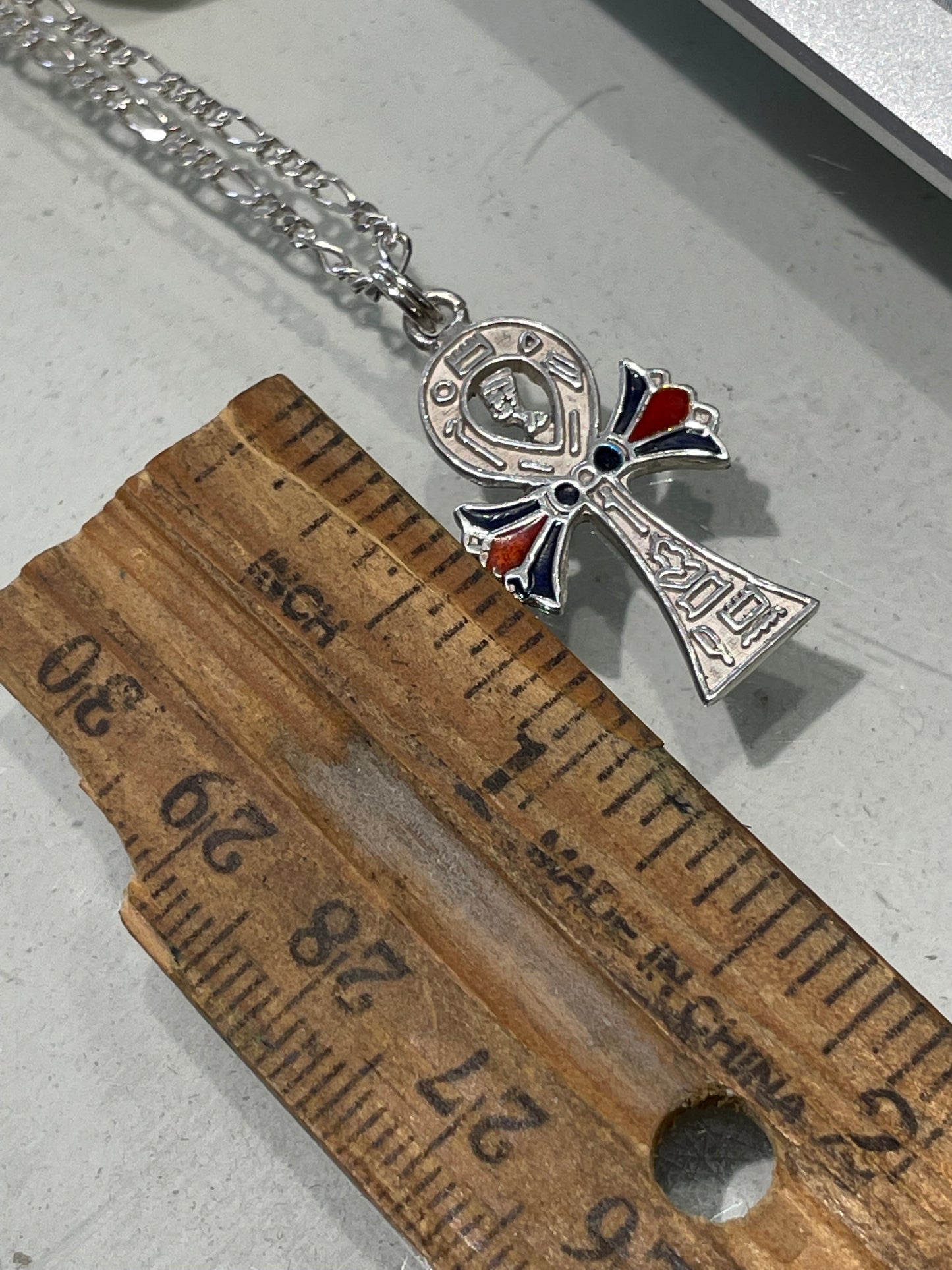 925 Sterling Silver Egyptian Ankh Necklace