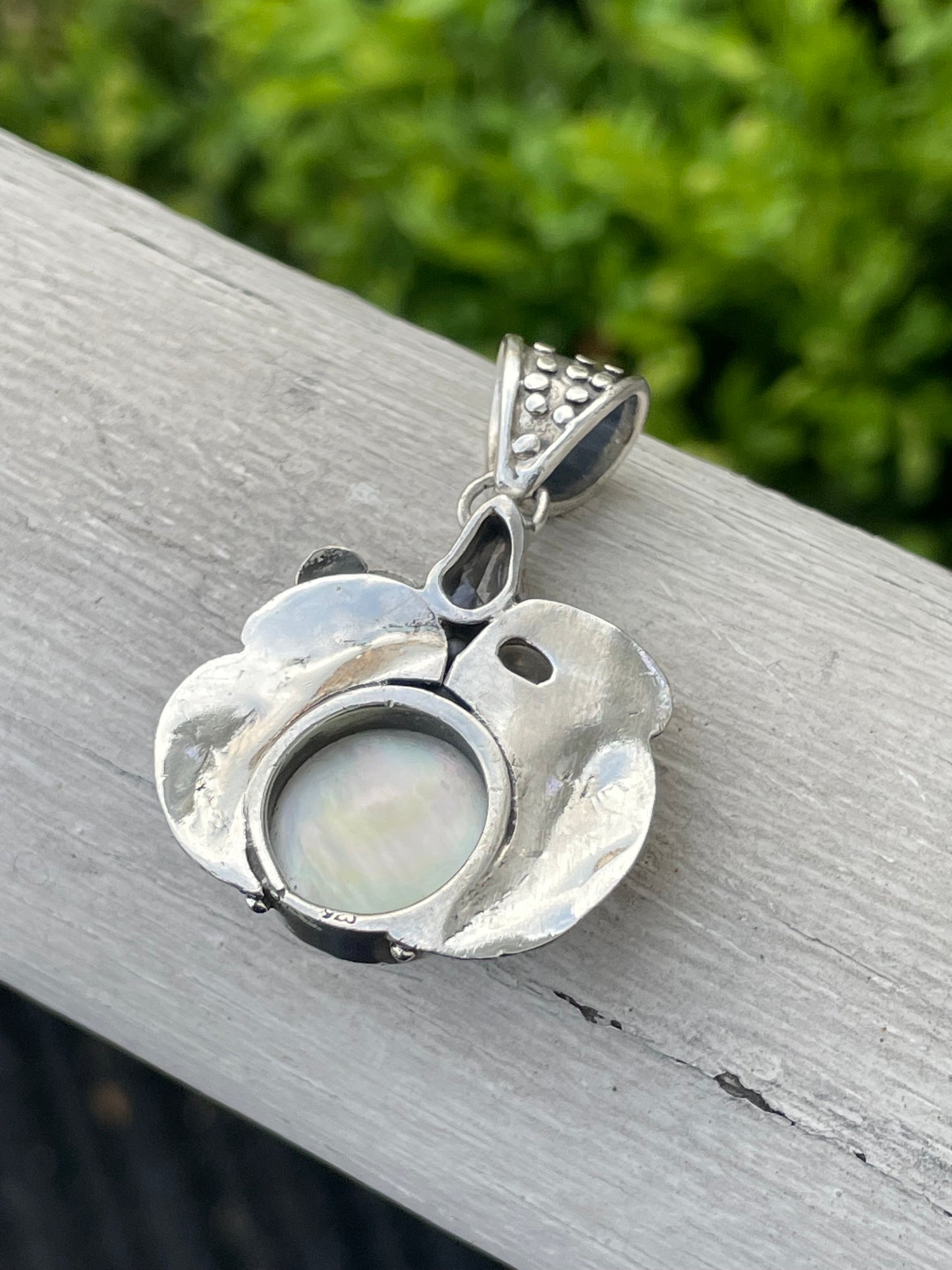 925 Sterling Silver Navajo Native American Mother of Pearl Pendant