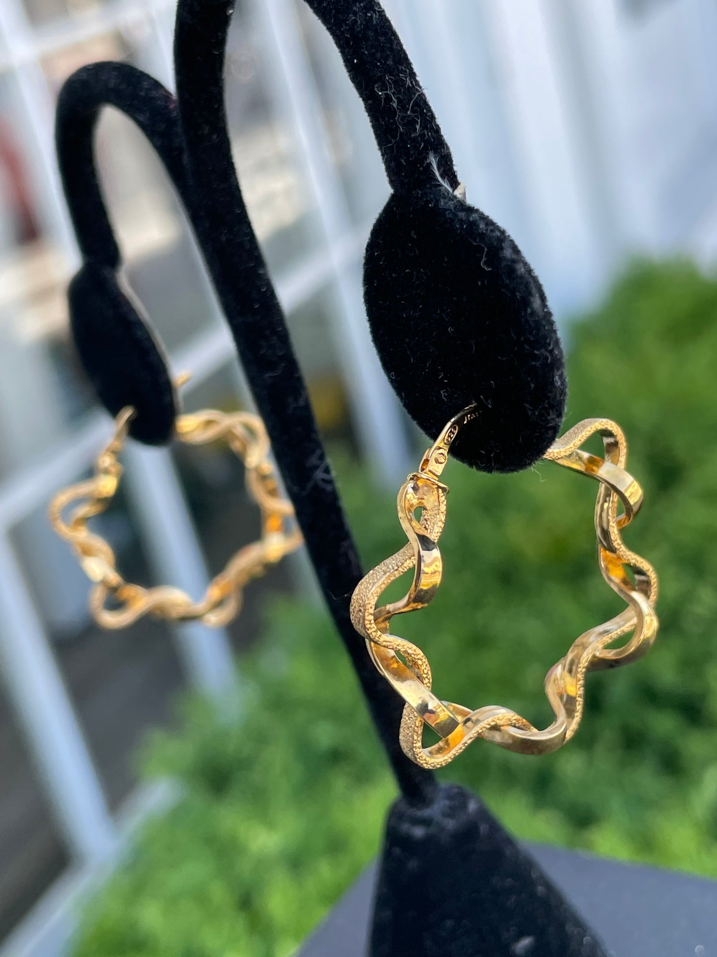 925 Vermeil Twist Ribbon Hoop Earrings