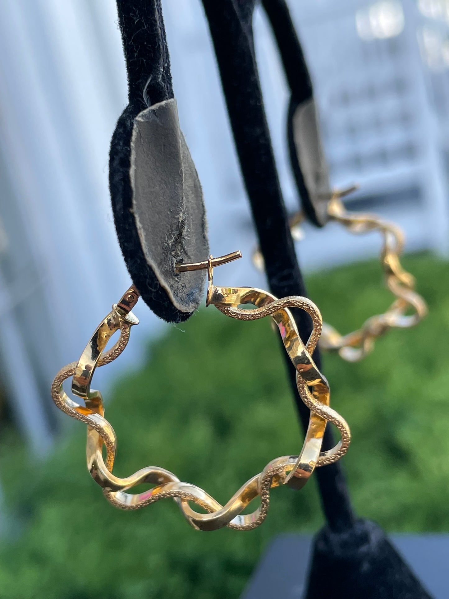 925 Vermeil Twist Ribbon Hoop Earrings