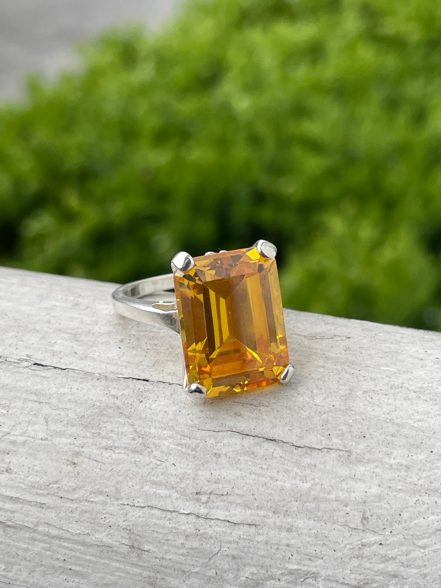 Designer Seta 925 Sterling Silver Citrine Ring