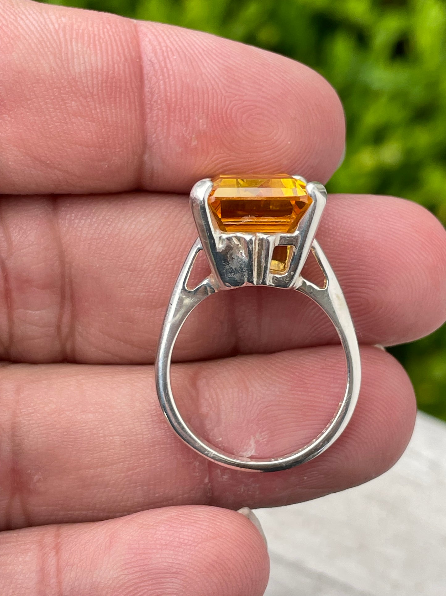 Designer Seta 925 Sterling Silver Citrine Ring