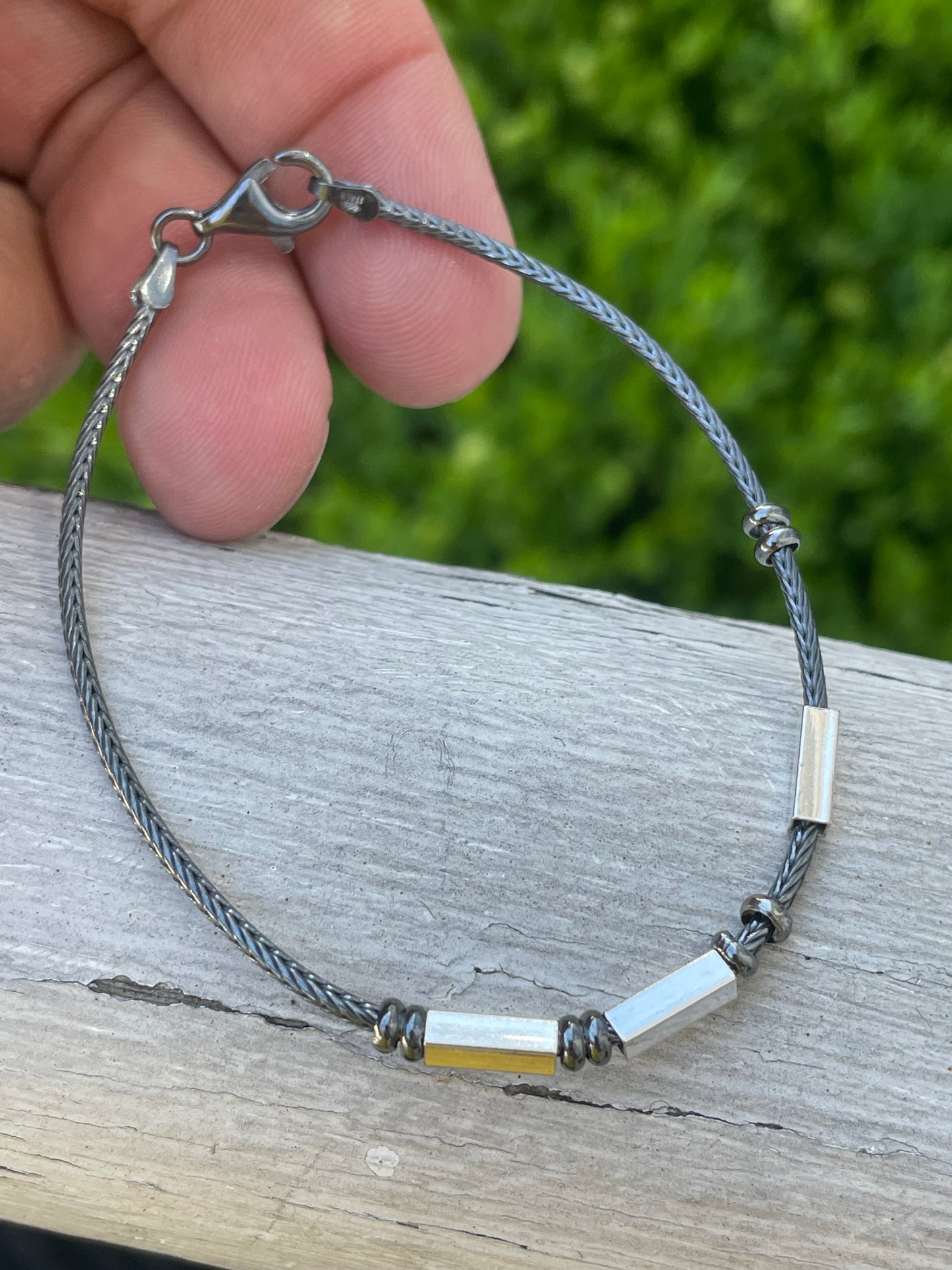 925 Sterling Silver Oxidized Wheaten Bracelet