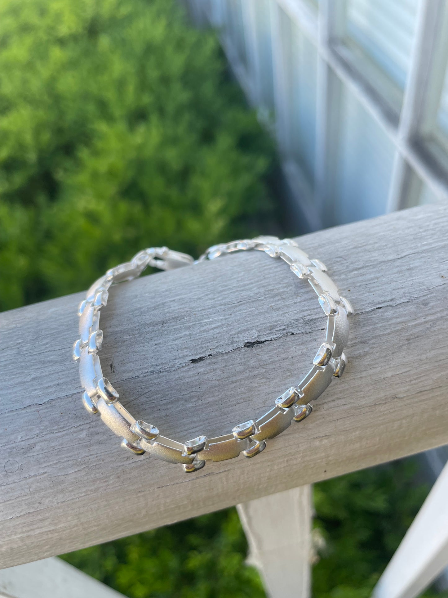925 Sterling Silver Matte Finish Panther Bracelet