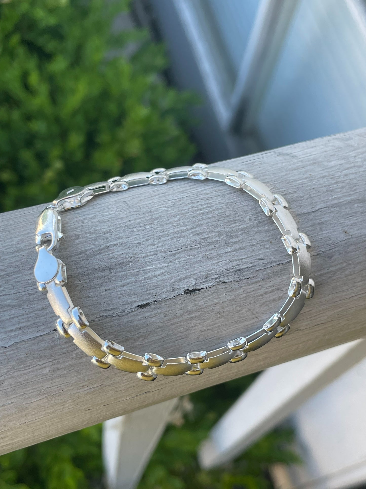 925 Sterling Silver Matte Finish Panther Bracelet