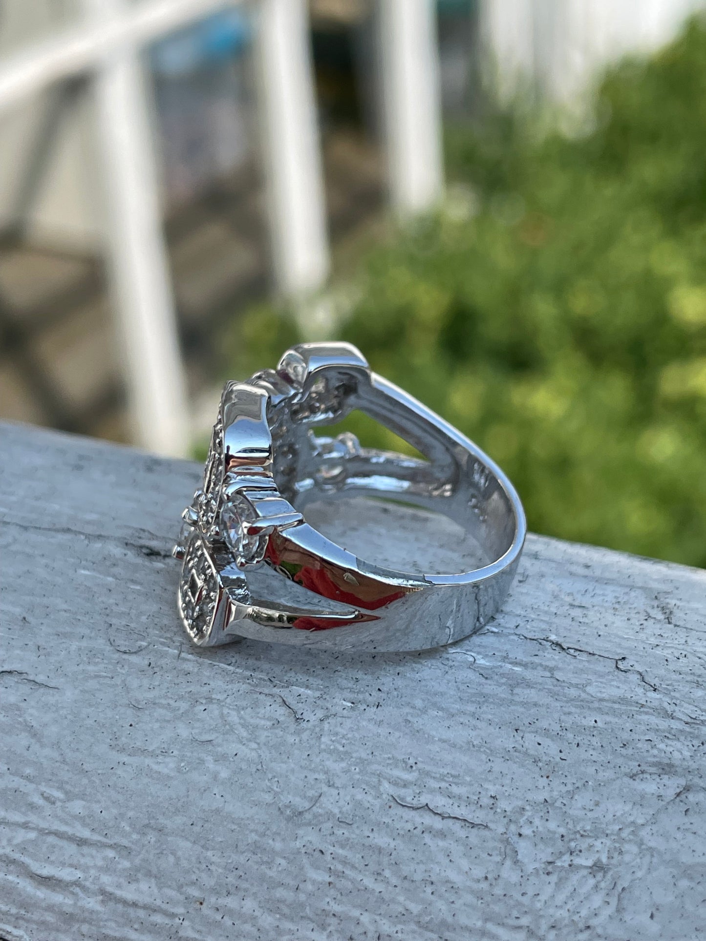 925 Sterling Silver "Filling the Void" Cubic Zirconia Cluster Ring