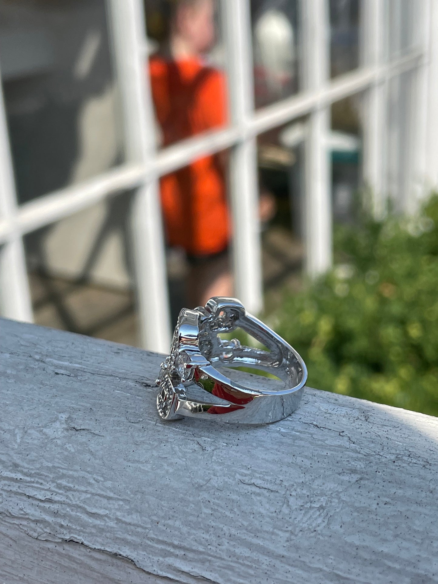 925 Sterling Silver "Filling the Void" Cubic Zirconia Cluster Ring
