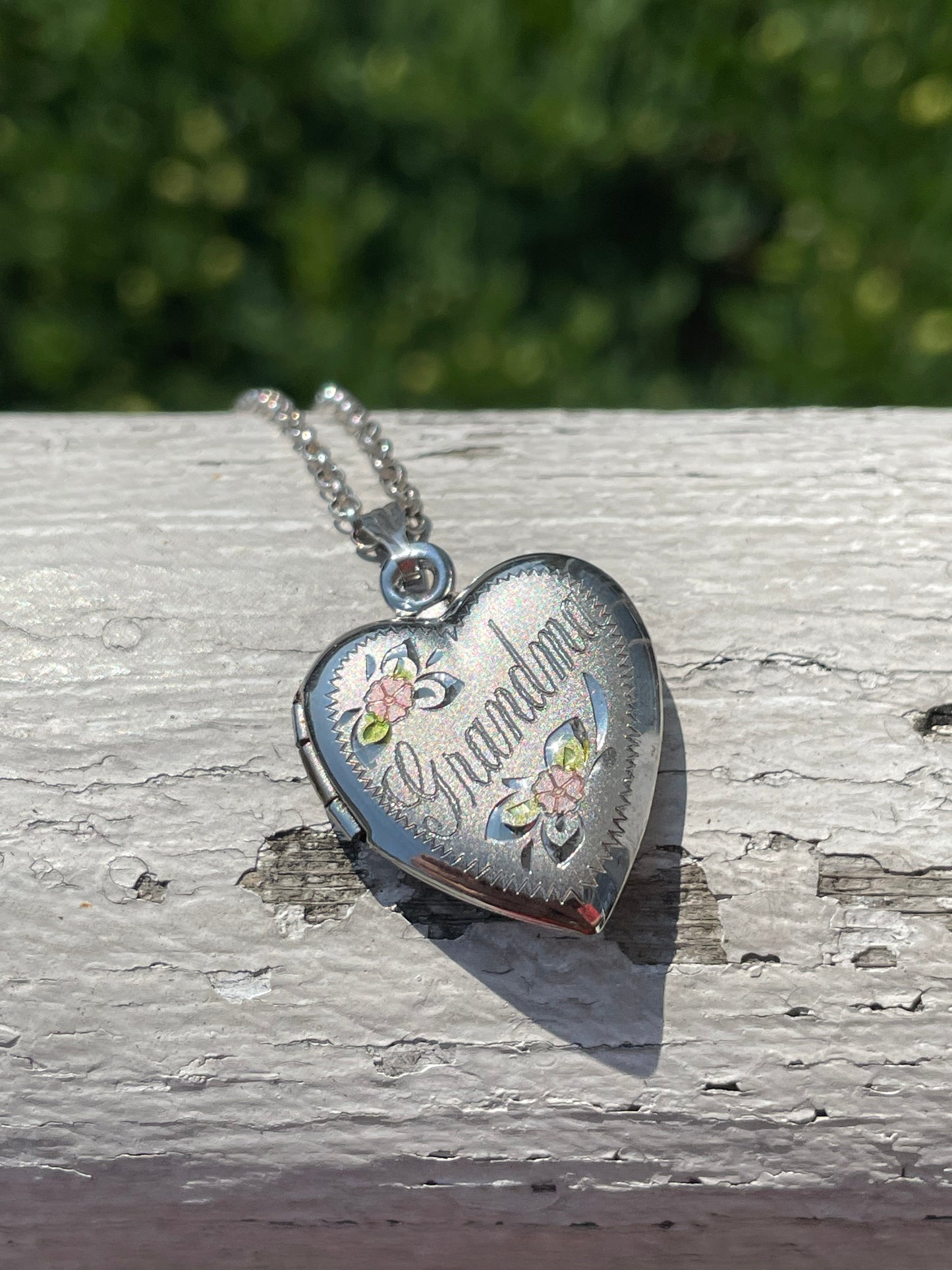 925 Sterling Silver Grandma Heart Locket