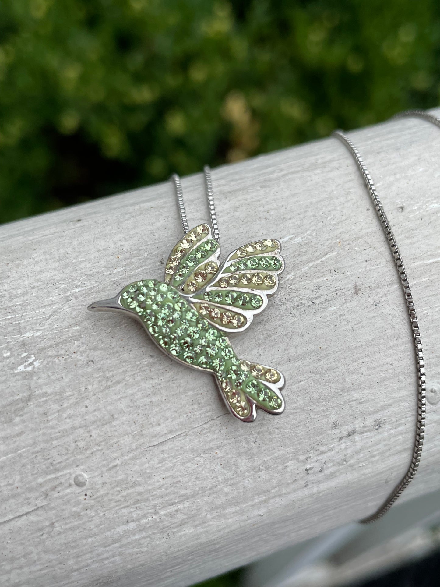Designer Swarovski 925 Sterling Silver Hummingbird Necklace