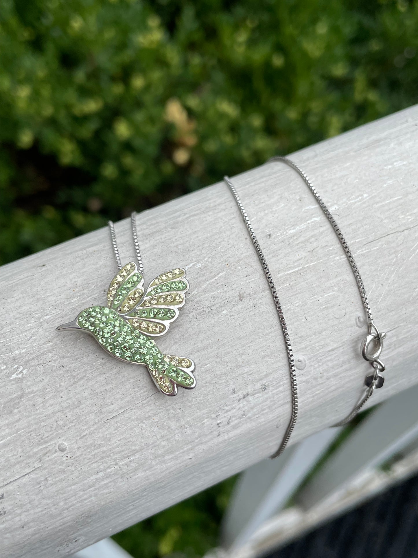Designer Swarovski 925 Sterling Silver Hummingbird Necklace