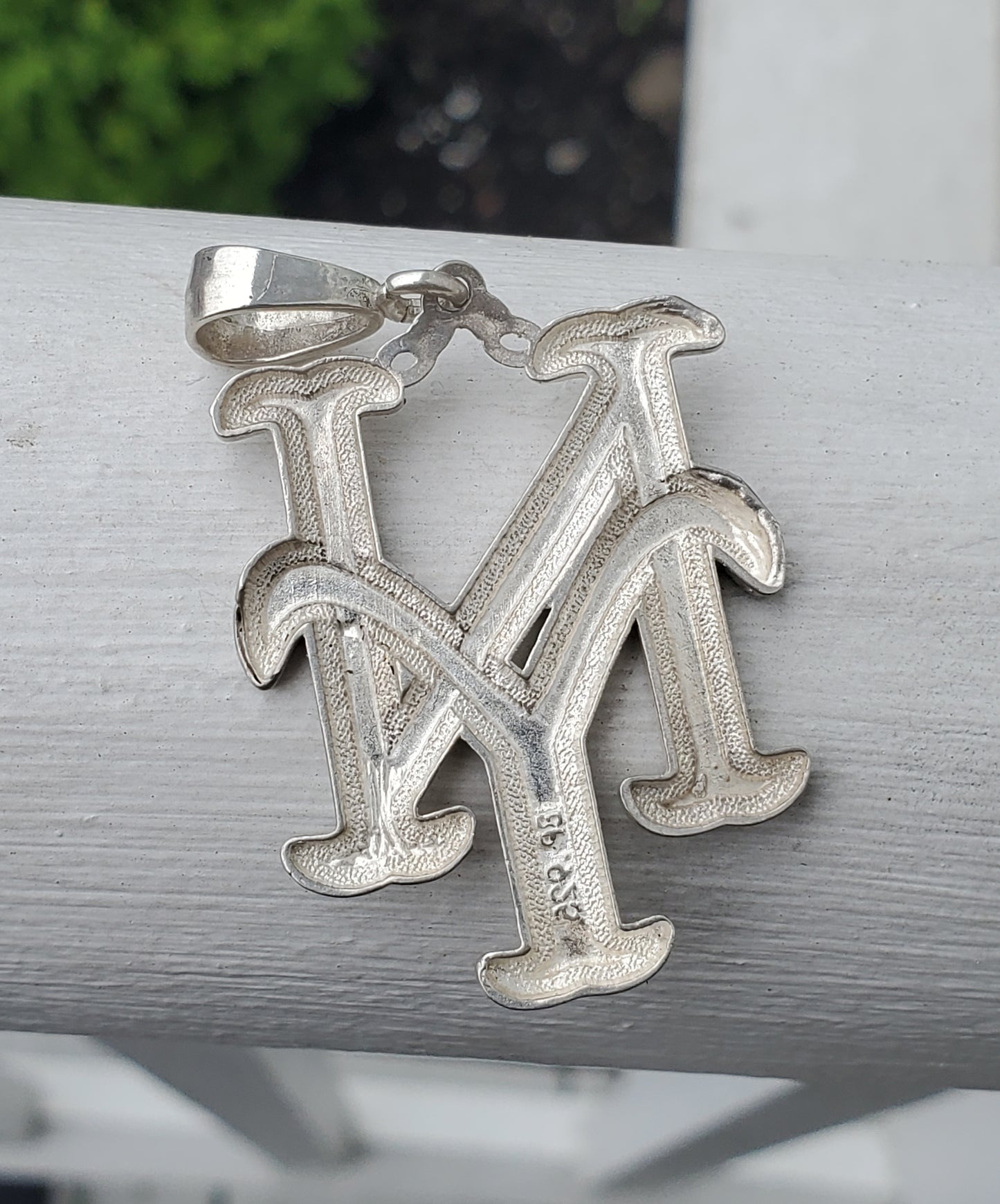 925 Sterling Silver Vintage 90's New York Mets Logo Baseball Charm Pendant