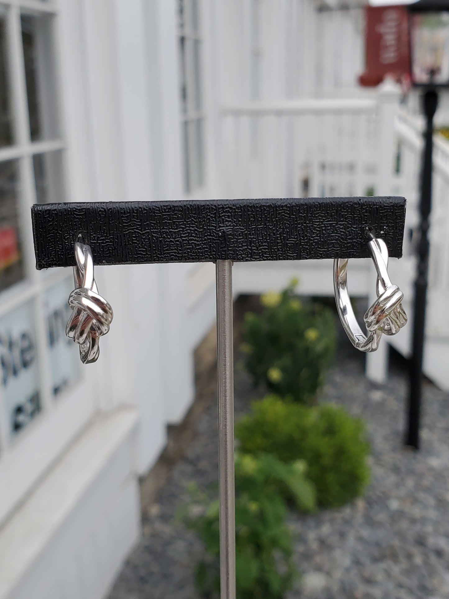 925 Sterling Silver Love Knot Twisted Hoop Earrings