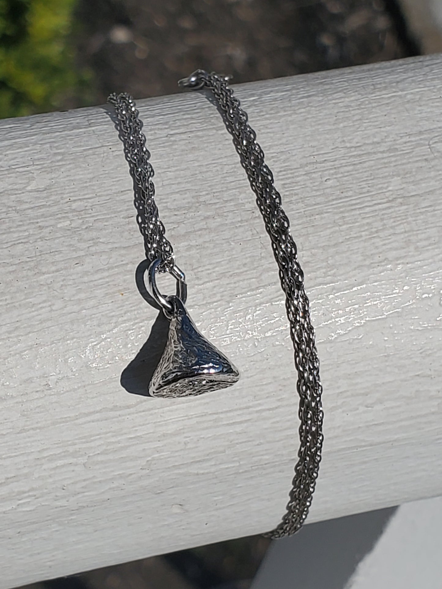 925 Sterling Silver Mini Hershey Kiss Pendant Necklace