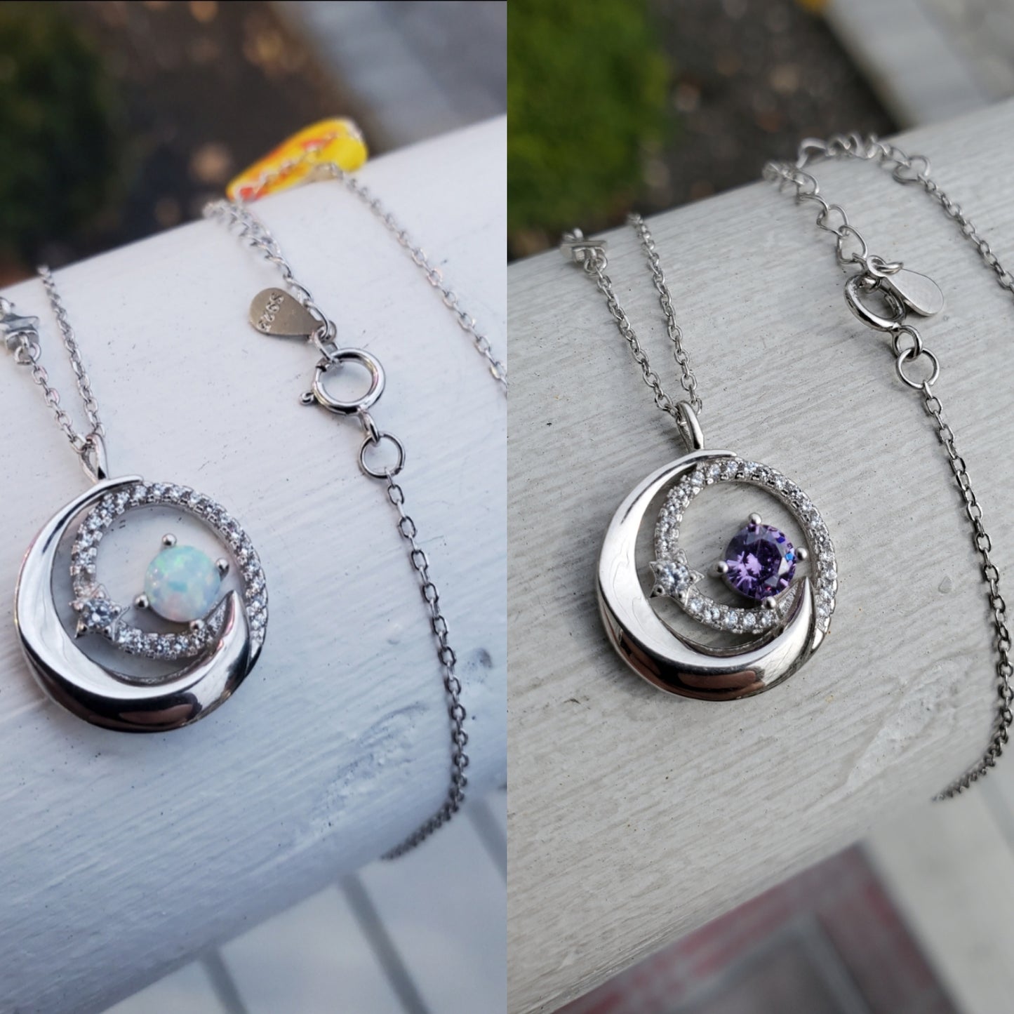 925 Sterling Silver Event Horizon Circular Galaxy Star Necklace