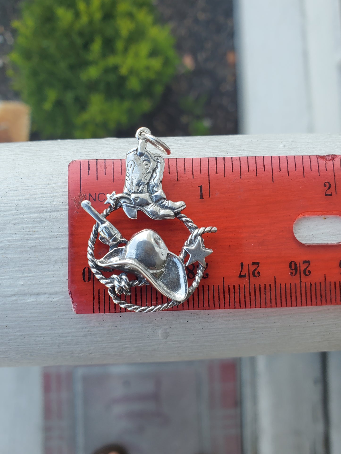 925 Sterling Silver Country Western Cowboy Southwest Charm Pendant