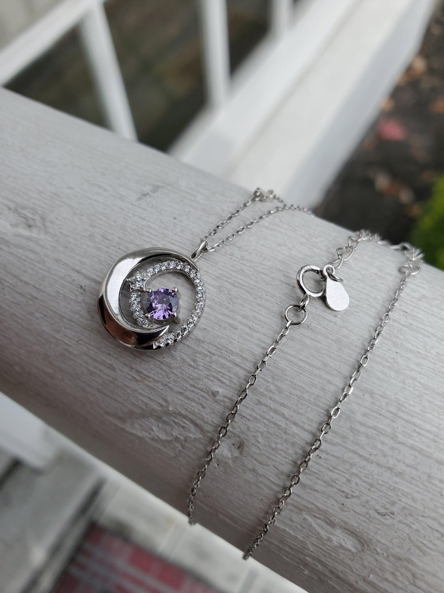 925 Sterling Silver Event Horizon Circular Galaxy Star Necklace