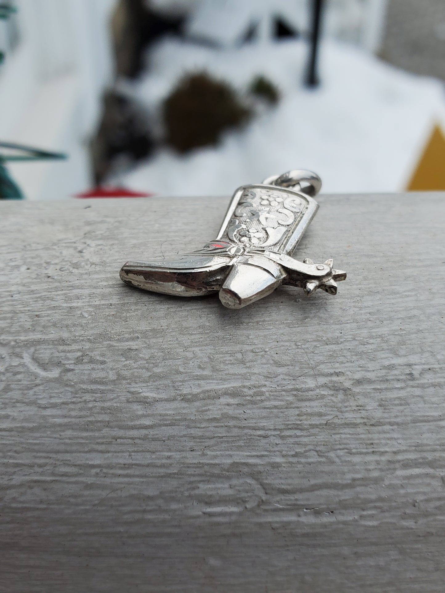 925 Sterling Silver Solid Double-Sided Country Western Cowgirl / Cowboy Boot Pendant Charm