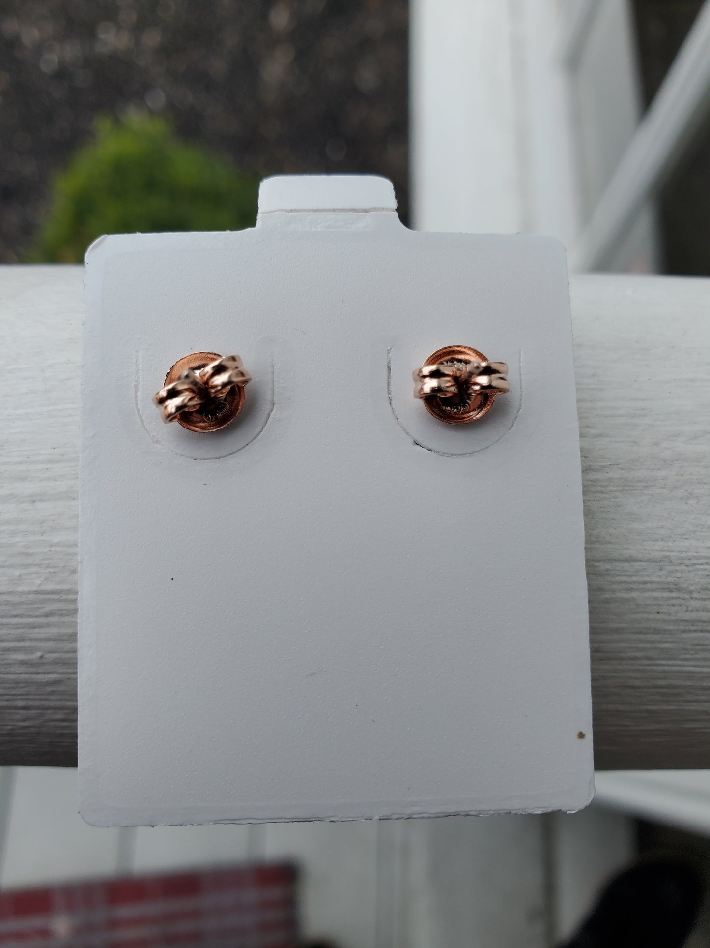925 Sterling Silver Rose Vermeil Petite Emerald Cut Amethyst Dangle Earrings