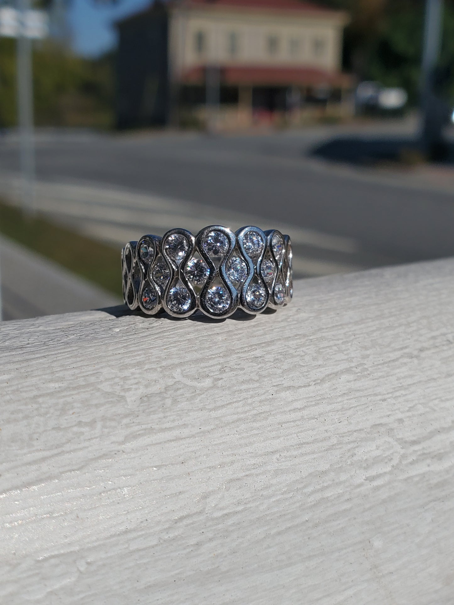 925 Sterling Silver Infinite Bubble Swirl Ring