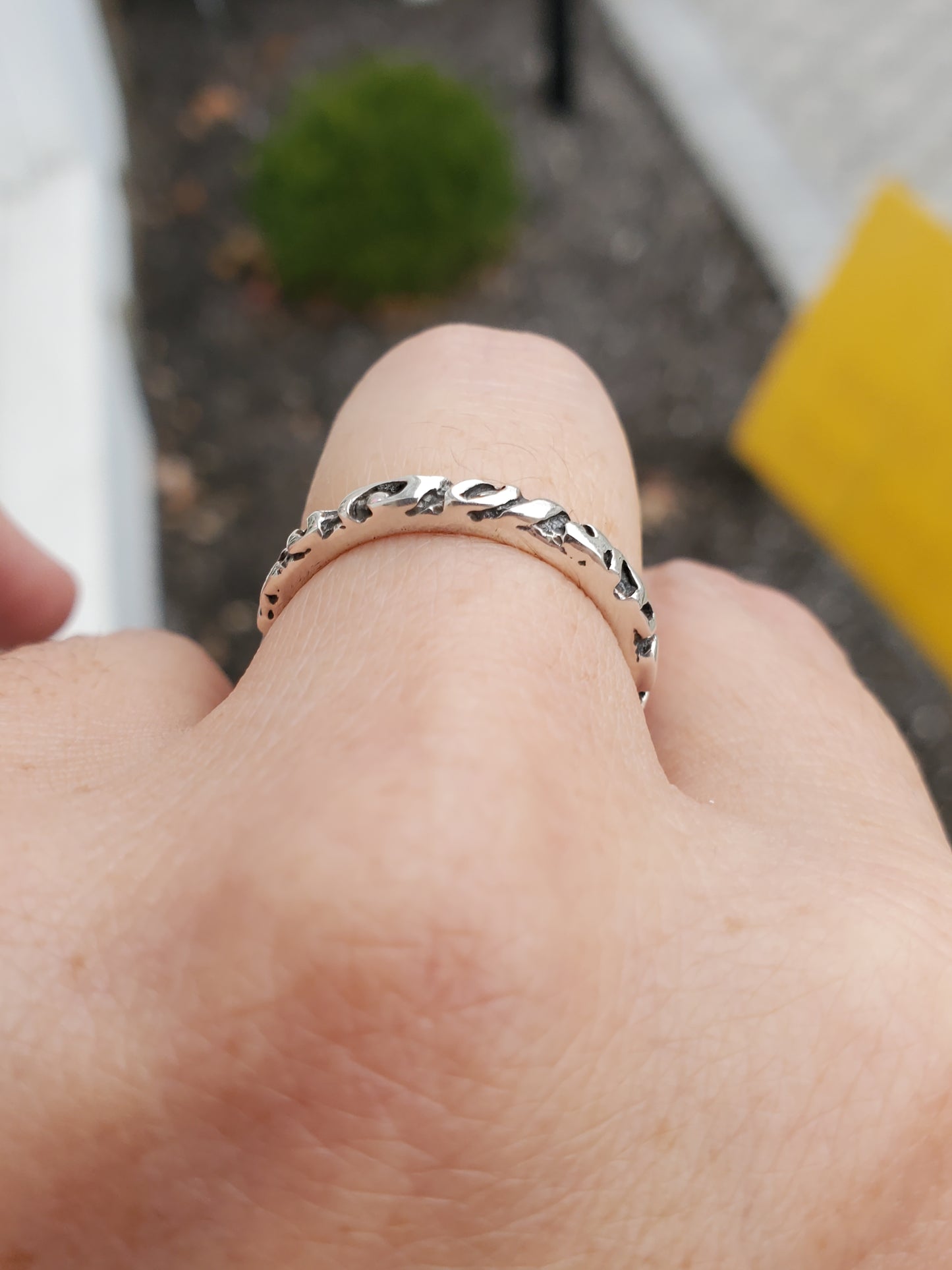 925 Sterling Silver Designer Silpada Thin Antiqued Eternity Band