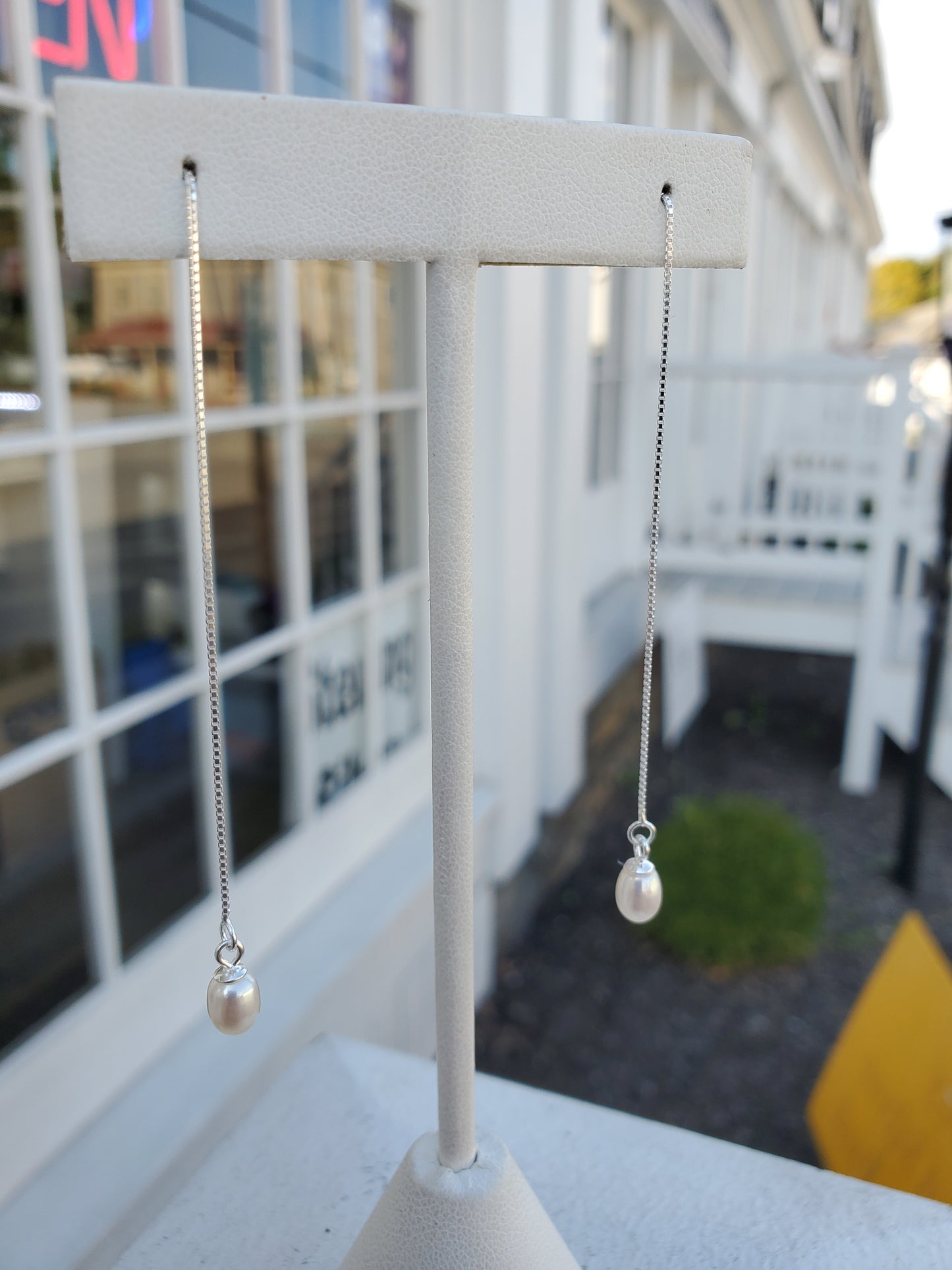 925 Sterling Silver Fresh Water Pearl Threader Earrings