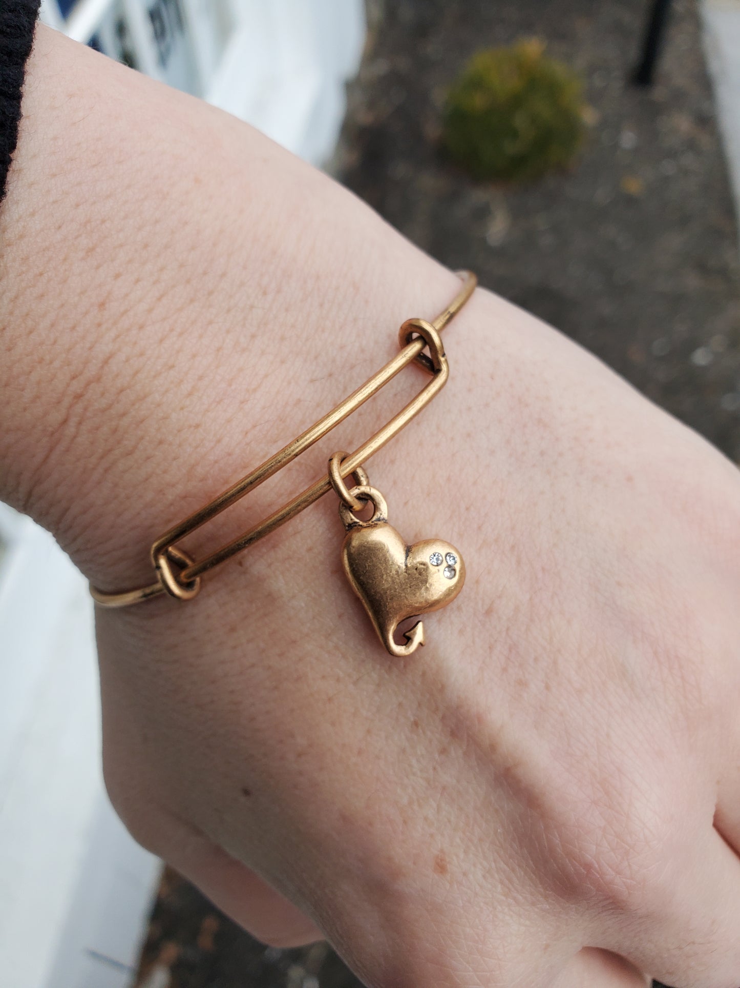 Alex and Ani Gold-tone Cupid Heart Love Charm Bracelet