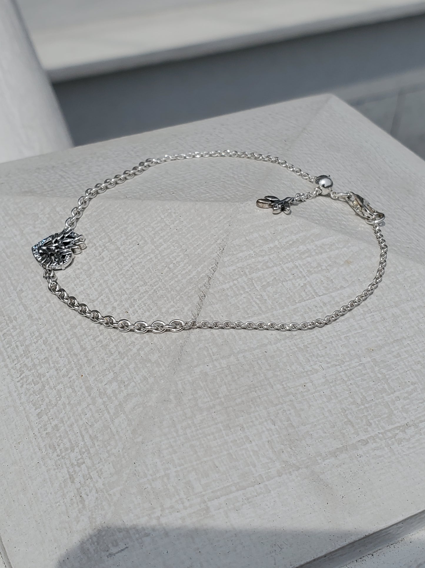Retired Pandora Heart Family Tree Chain Bracelet