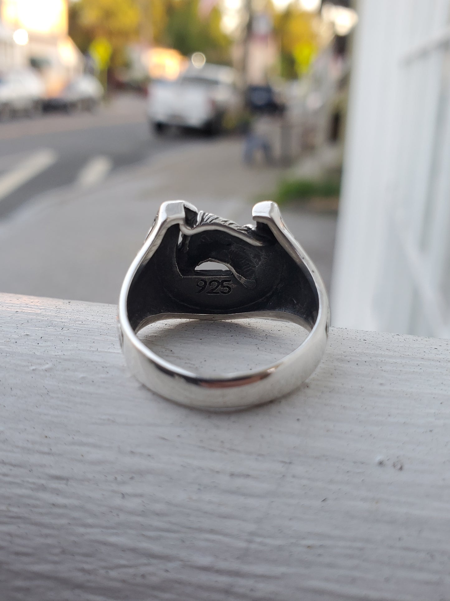 925 Sterling Silver Lucky Horse Horseshoe Ring