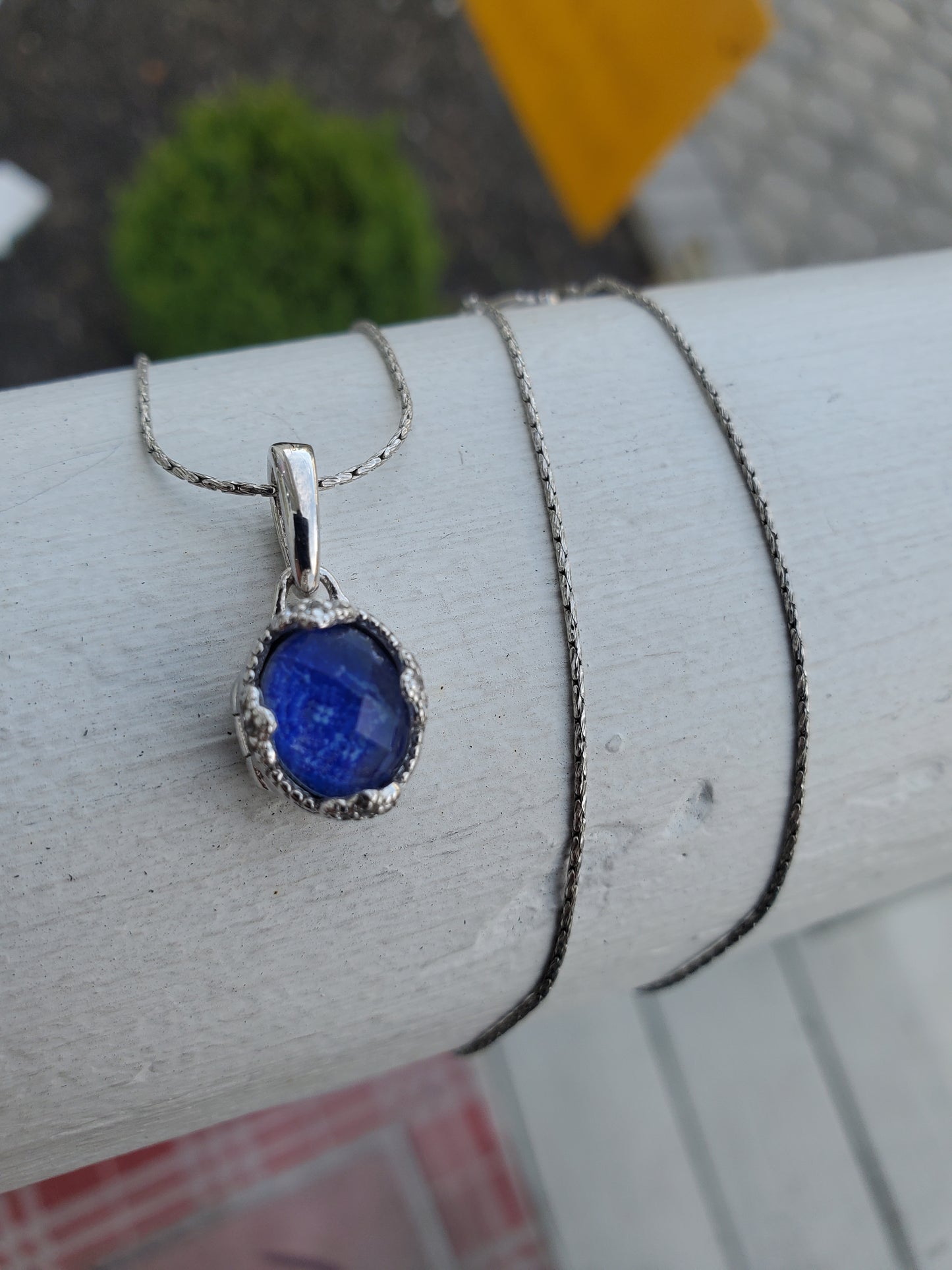 925 Sterling Silver Designer With You Blue Dichroic Glass Small Locket Charm Necklace