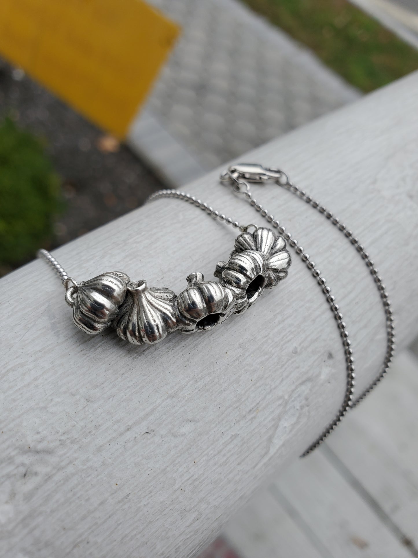 925 Sterling Silver Solid Garlic Clove Vampire Necklace