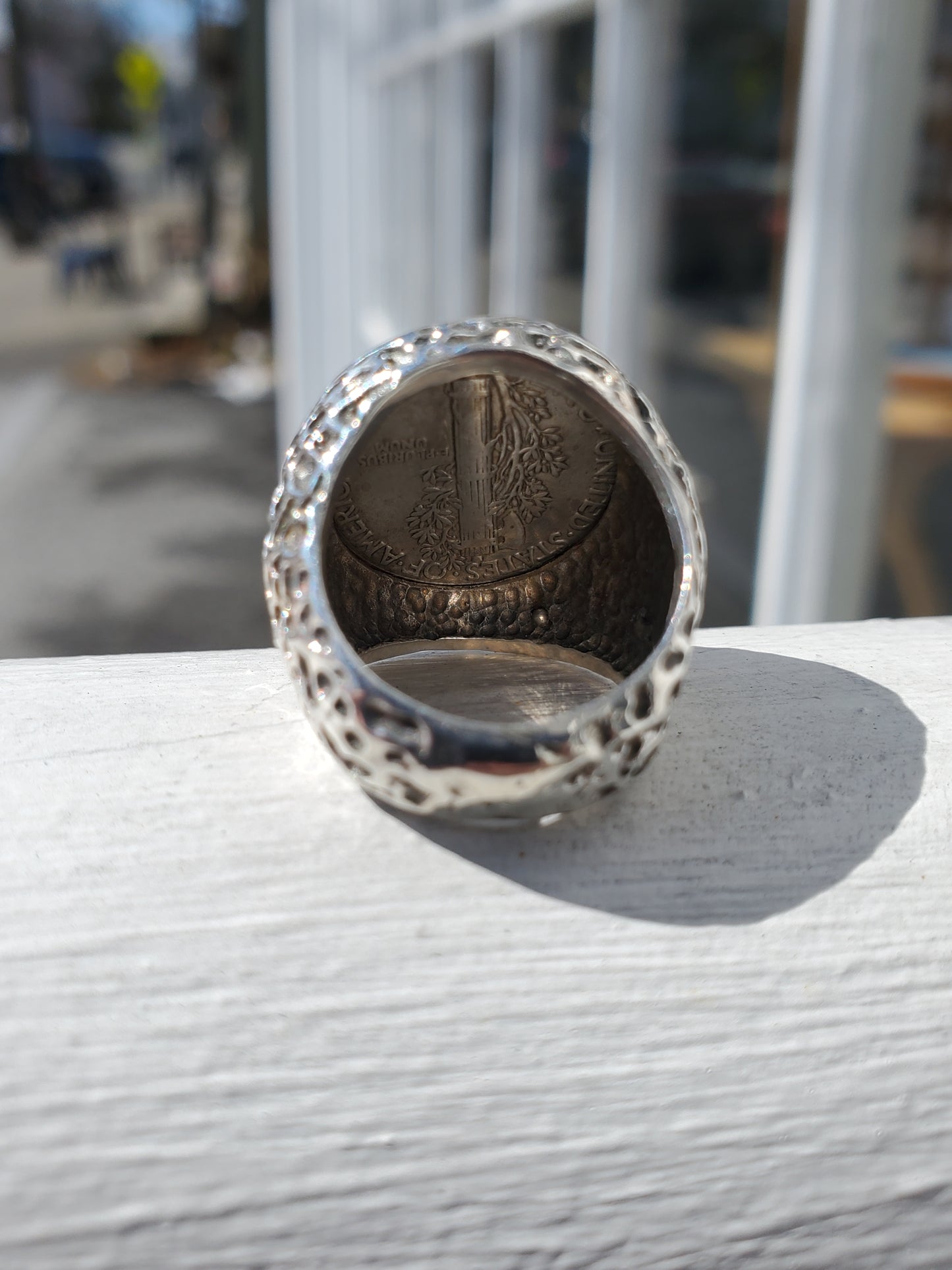 925 Sterling Silver 1942 Mercury Dime Signet Ring