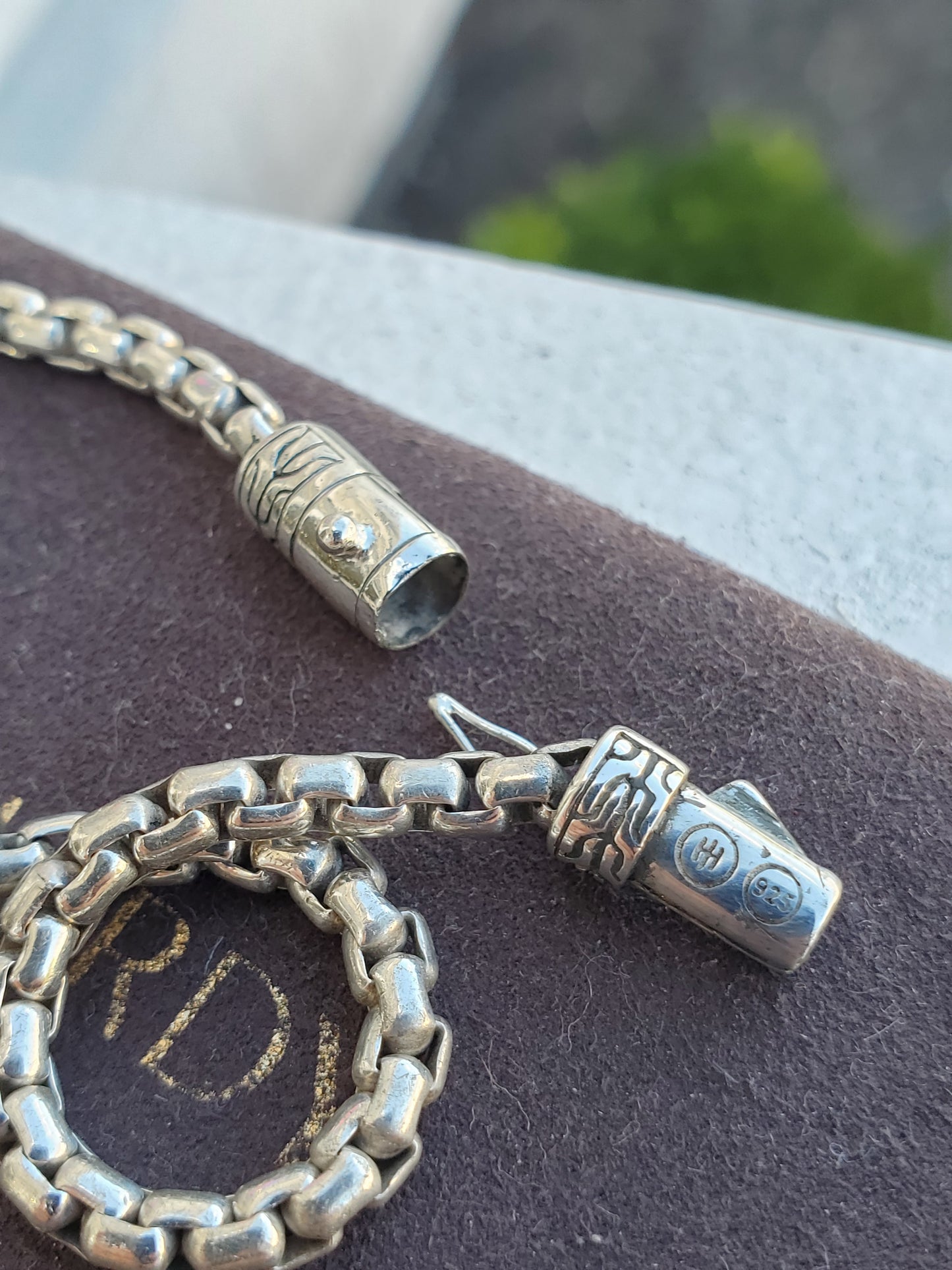 925 Sterling Silver Designer John Hardy Bar Cable Link Chain Bracelet