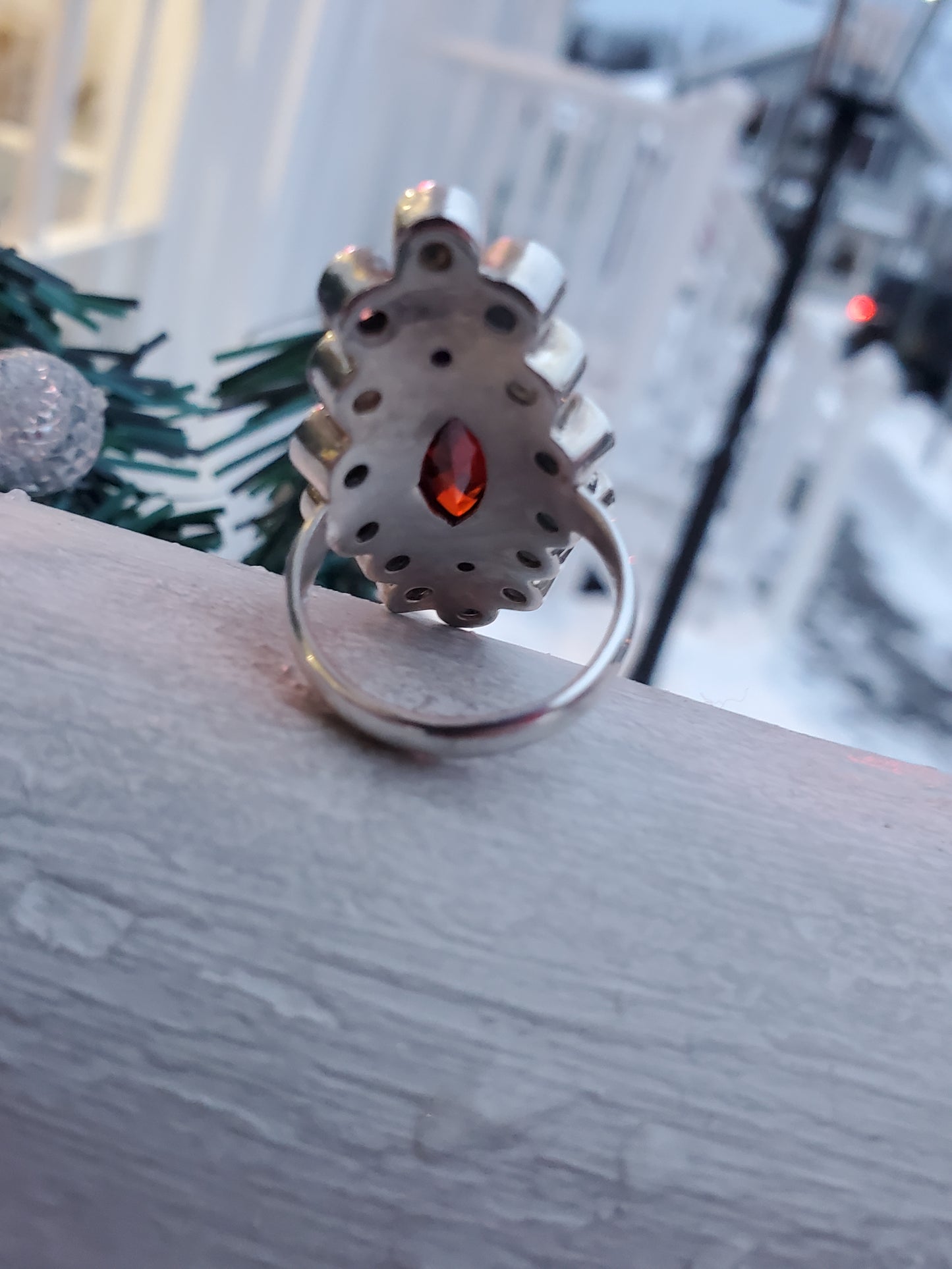 925 Sterling Silver Designer NB Nikki Butler Multi-colored Gemstone Shield Ring