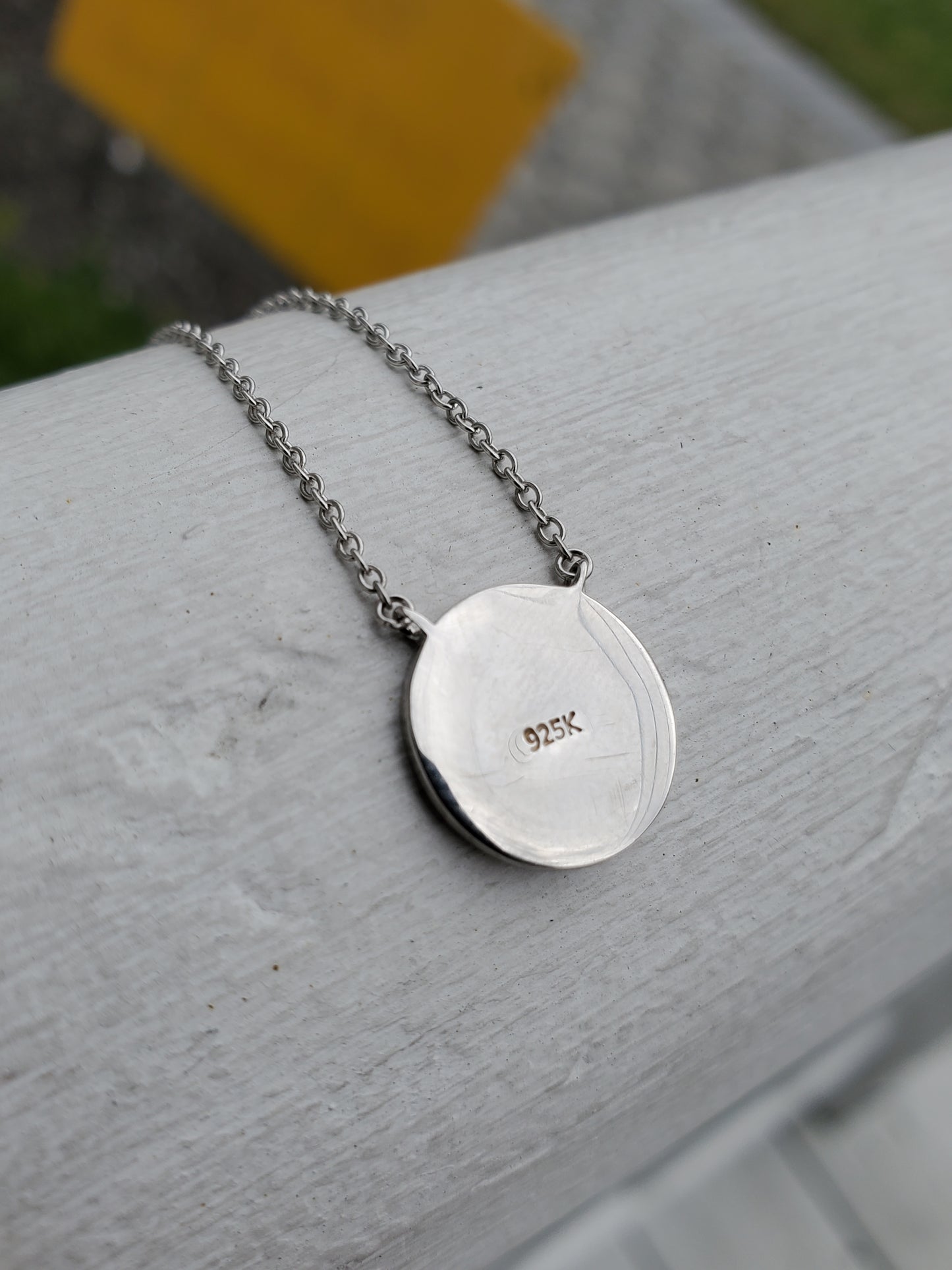 925 Sterling Silver Ying & Yang Enamel Necklace