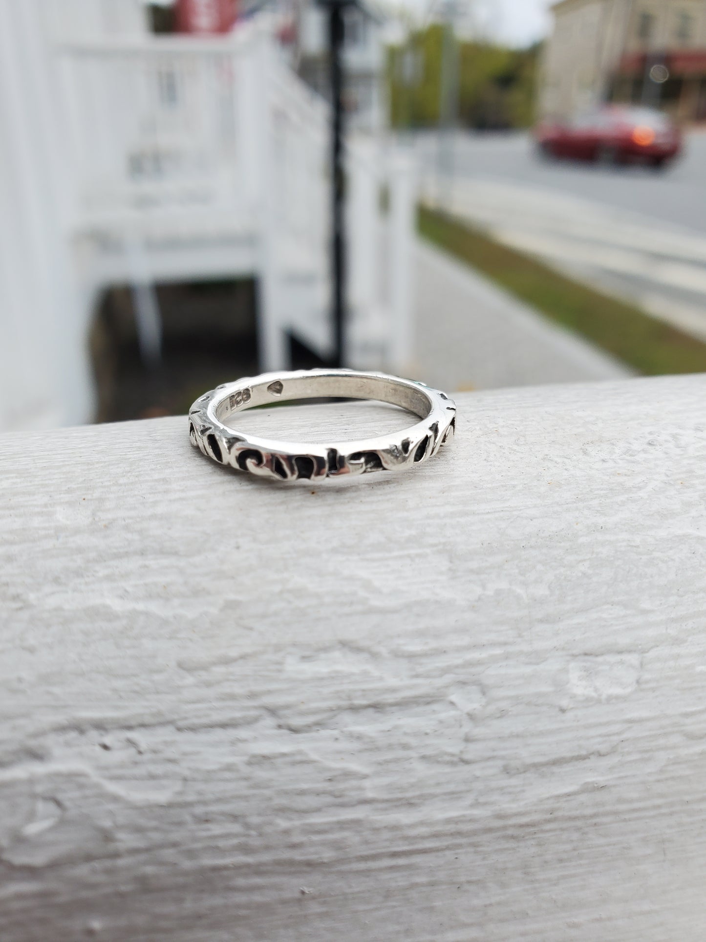 925 Sterling Silver Designer Silpada Thin Antiqued Eternity Band