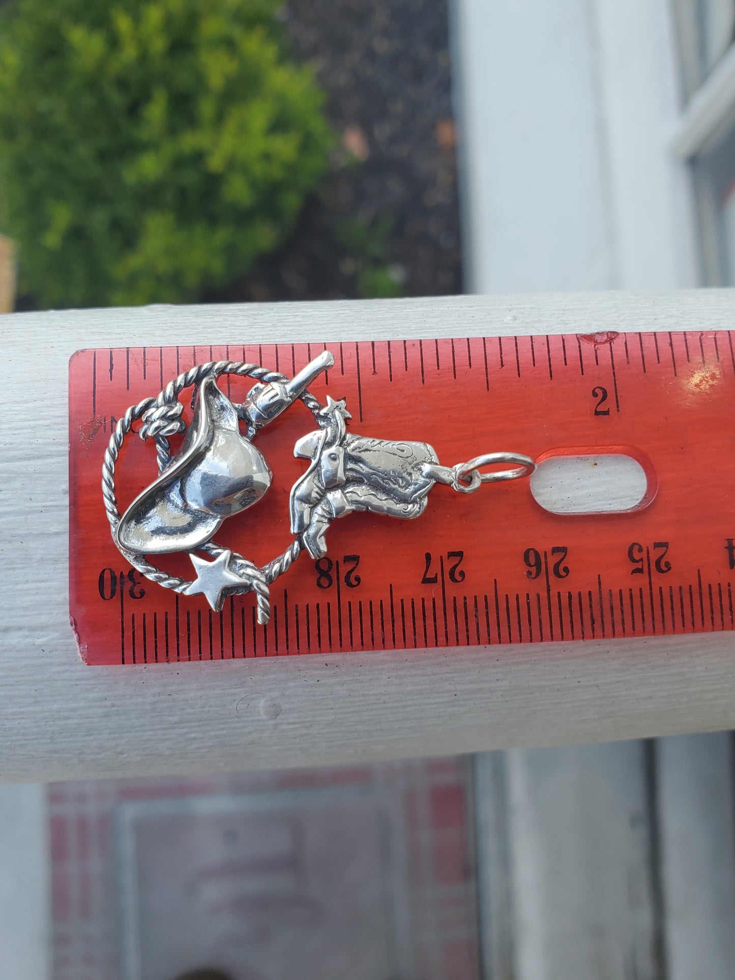 925 Sterling Silver Country Western Cowboy Southwest Charm Pendant