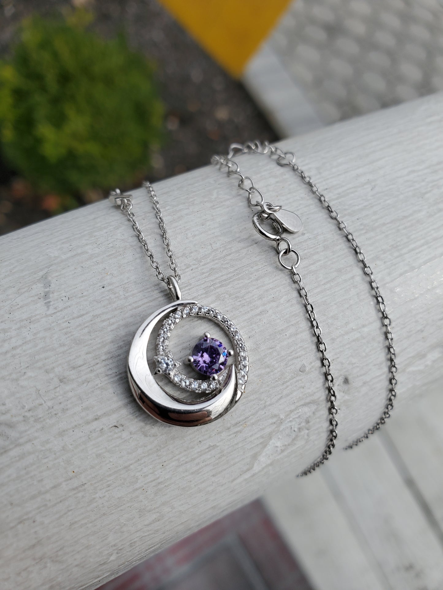 925 Sterling Silver Event Horizon Circular Galaxy Star Necklace