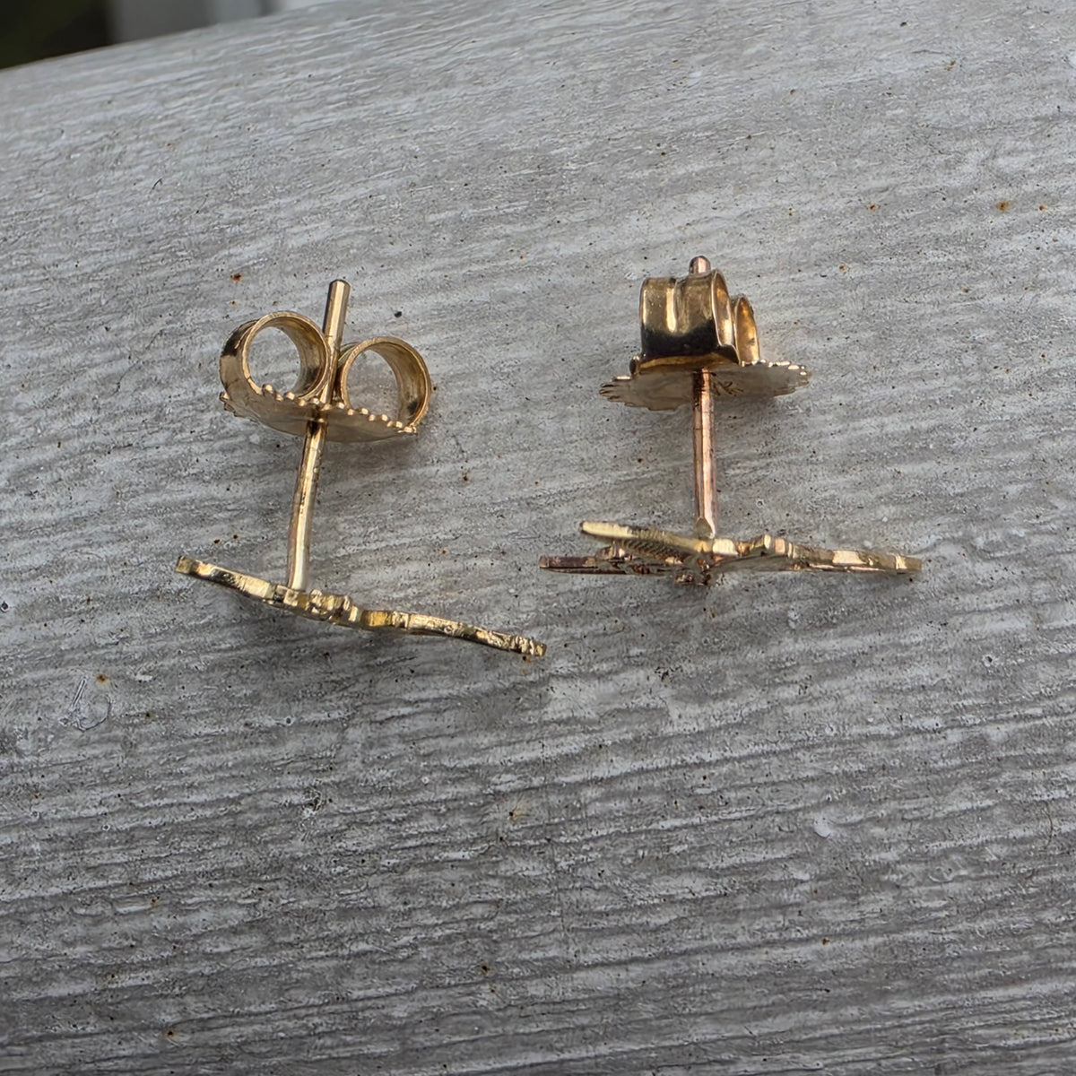 10k Solid Gold Disney Tinkerbell Fairy Post Stud Earrings
