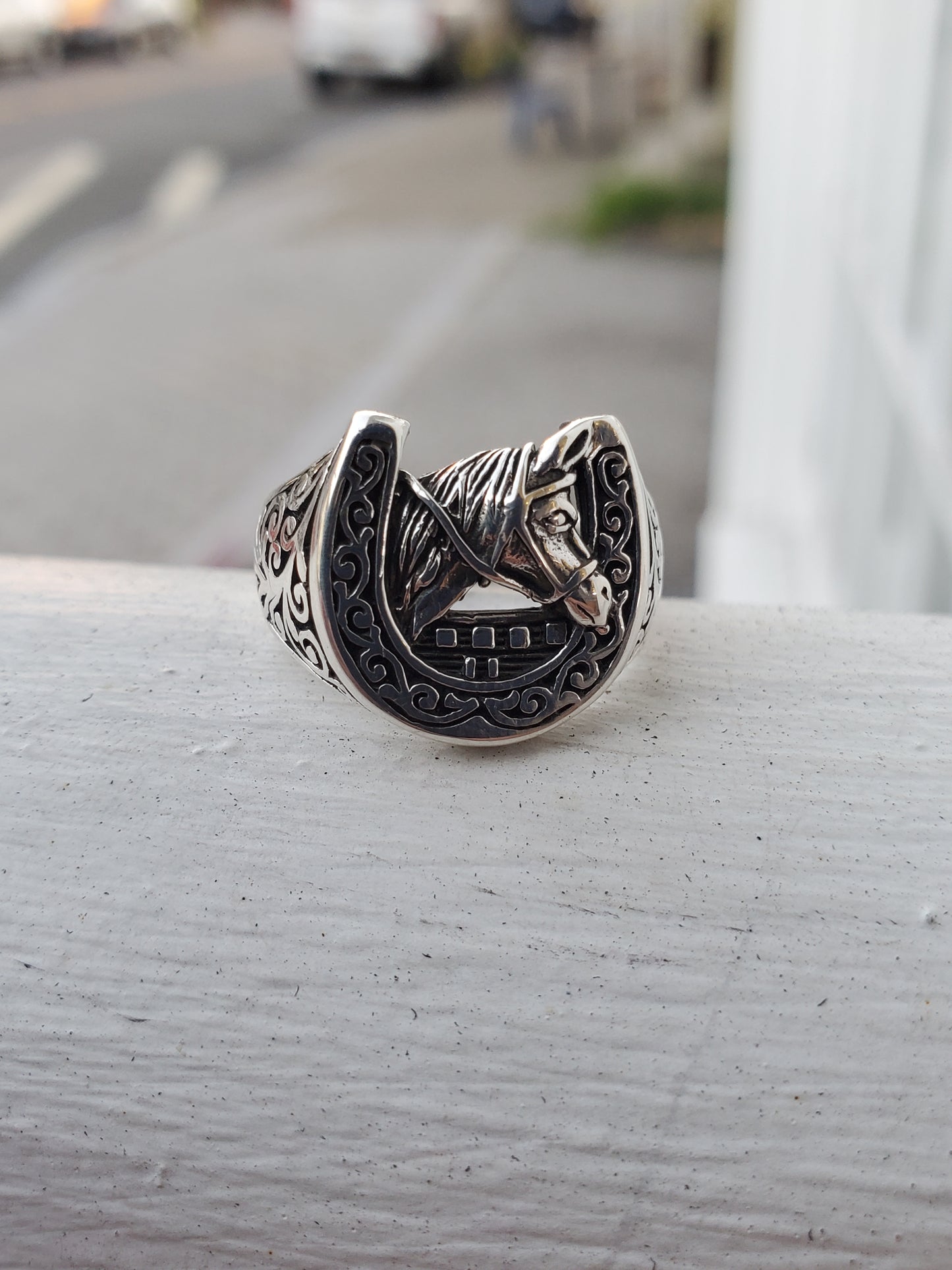 925 Sterling Silver Lucky Horse Horseshoe Ring