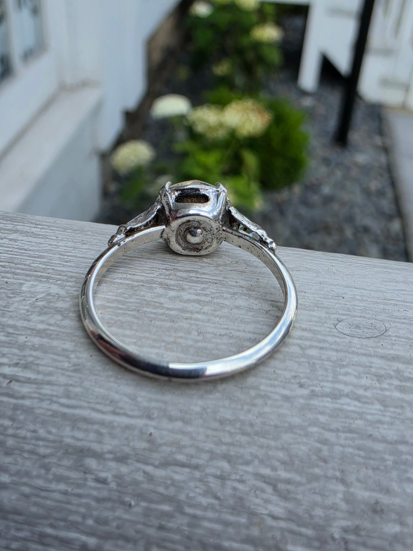 925 Sterling Silver Vintage 1960's Clear Crystal Solitare Ring