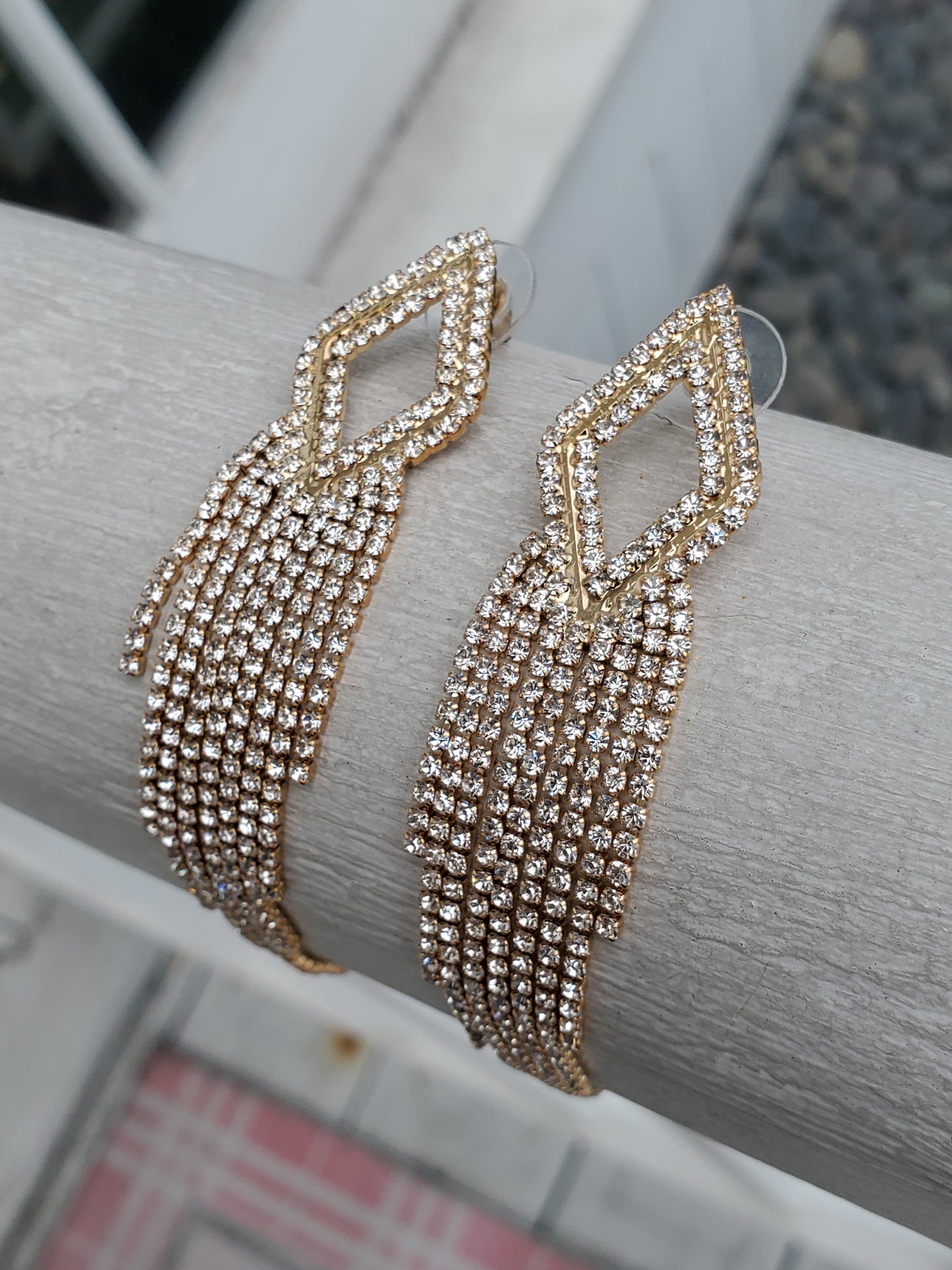 Silver Plated Clear Crystal Chandelier Dangle Earrings