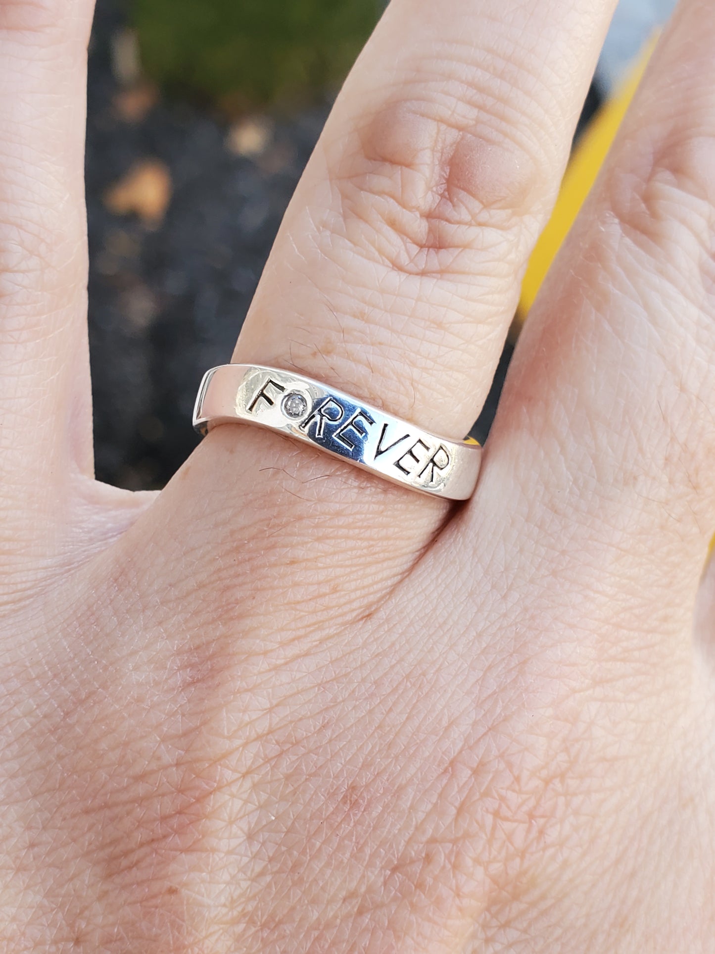 925 Sterling Silver Designer DQ Forever Wavy Band Ring